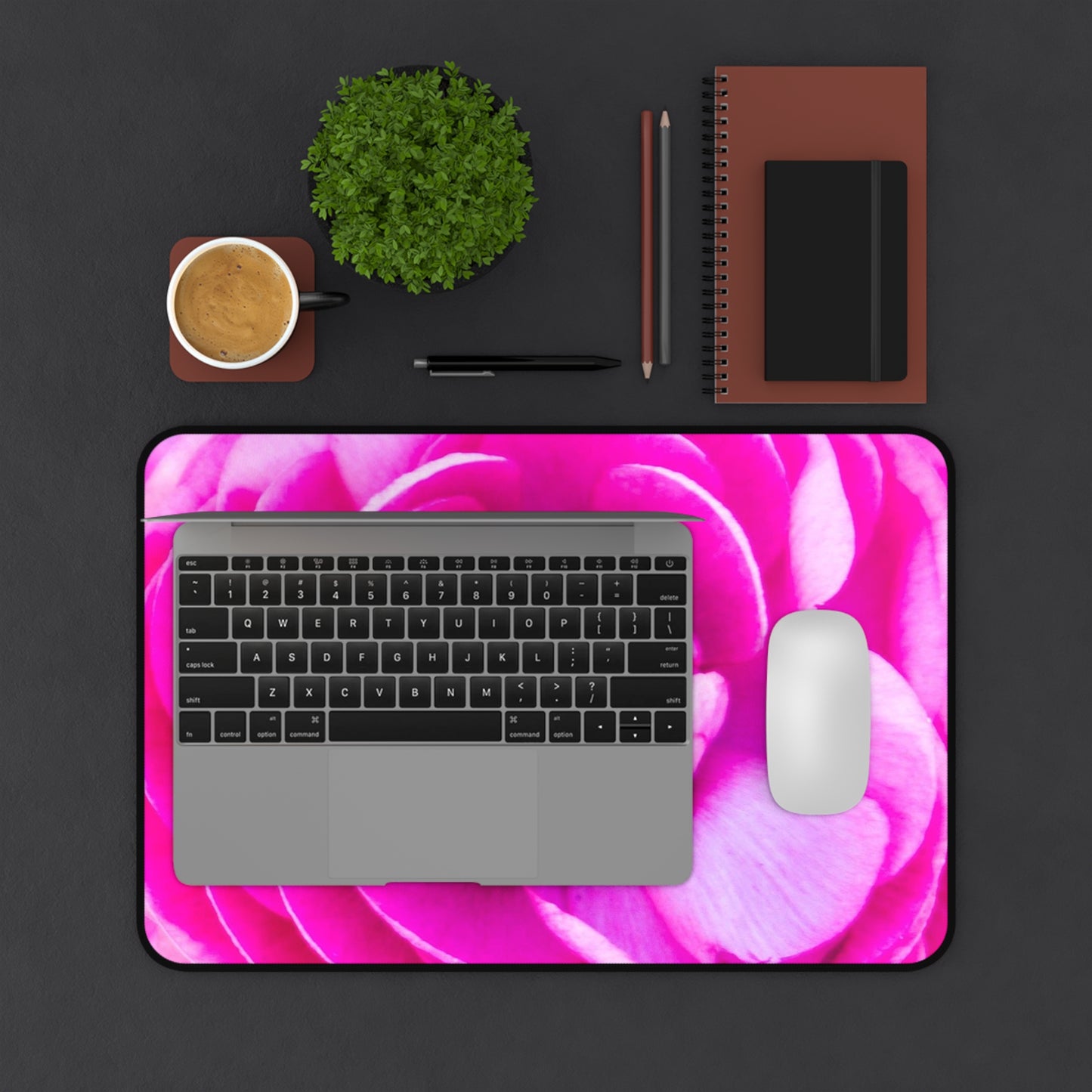 Blush Rose Pink Desk with Crisp Details and Bright Colors Great for Gaming Browsing and Working