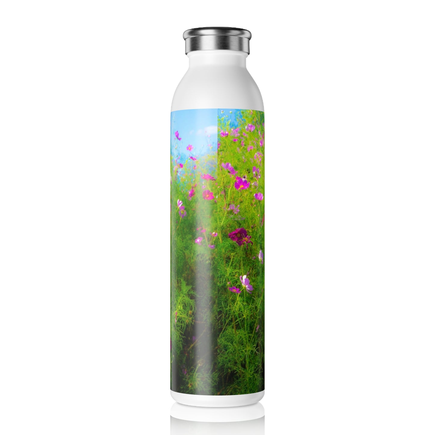 Flowers Wild & Free Slim Water Bottle Floral Slim Water Bottle 20oz Double-wall Stainless Steel Bottle Hot and Cold Beverage