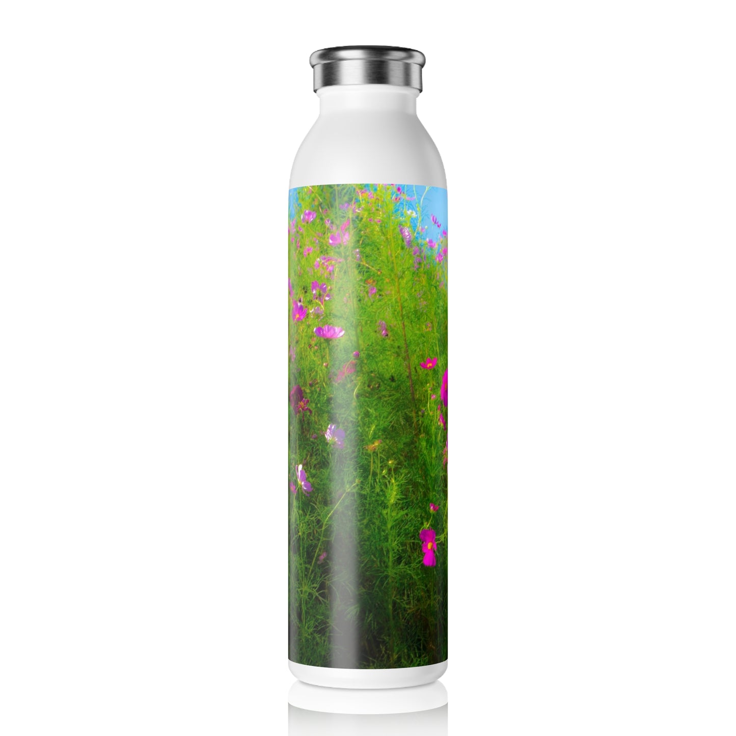 Flowers Wild & Free Slim Water Bottle Floral Slim Water Bottle 20oz Double-wall Stainless Steel Bottle Hot and Cold Beverage