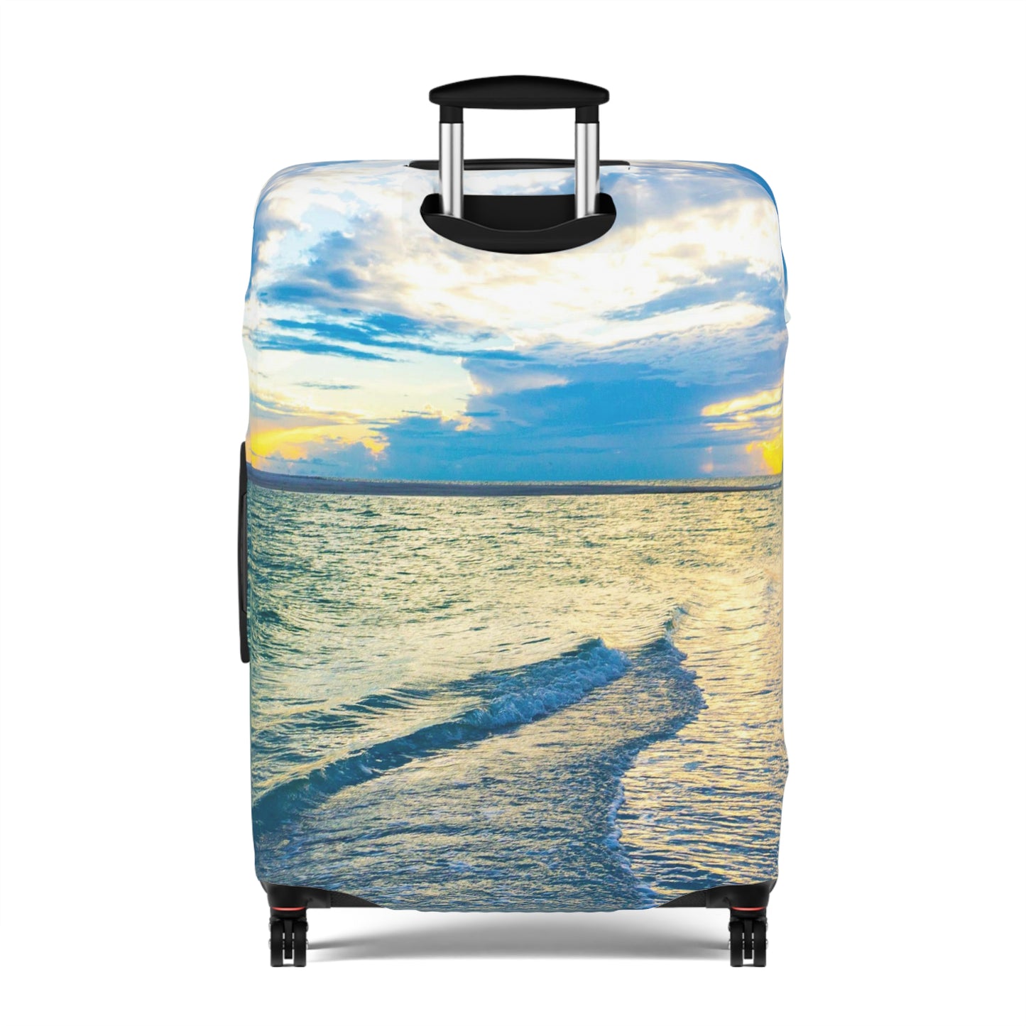 Blue Sea Glass Luggage Cover | Ocean Inspired Luggage Cover| Baggage Carousel Cover Luggage Cover| Travel Accessory |
