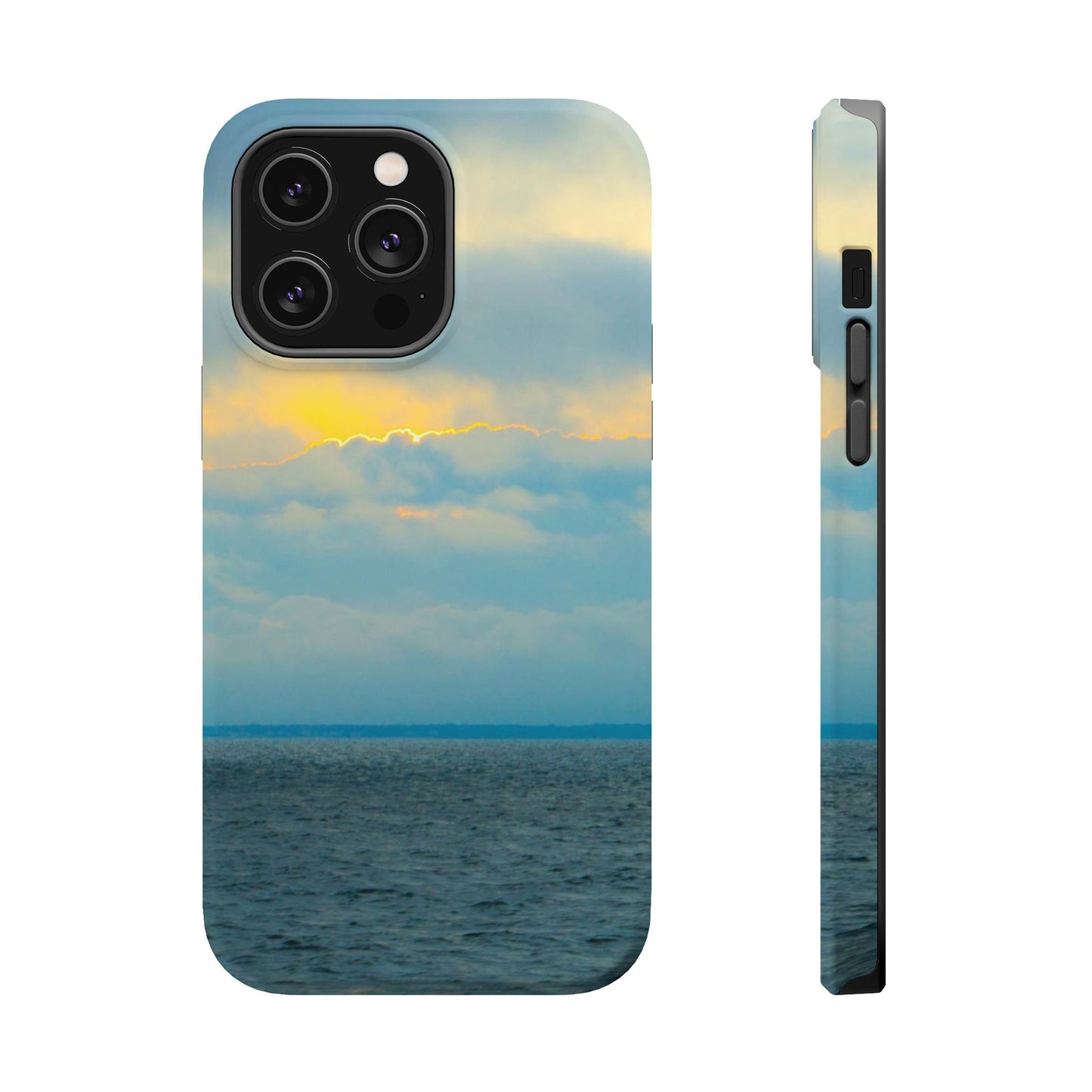 Baby Blues of Nantucket Sea Inspired MagSafe Tough Cases MagSafe Tough iPhone Cases|Durable and Flexible| Impact-resistant MagSafe|Electronic Accessories| Nantucket|Sunset