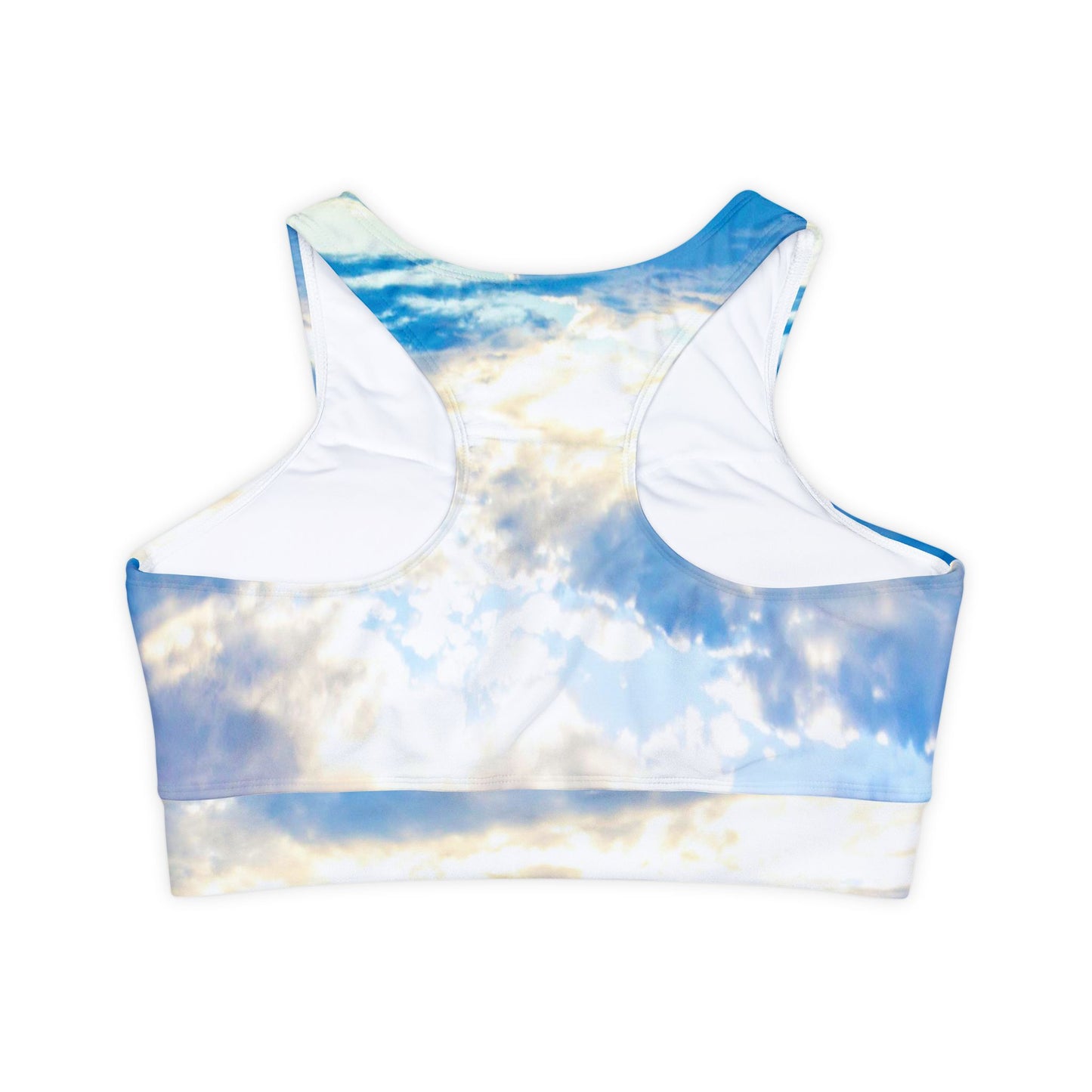Padded Sports Bra|Yoga Sports Bra with High Neckline and Racerback Style|Ocean Inspired