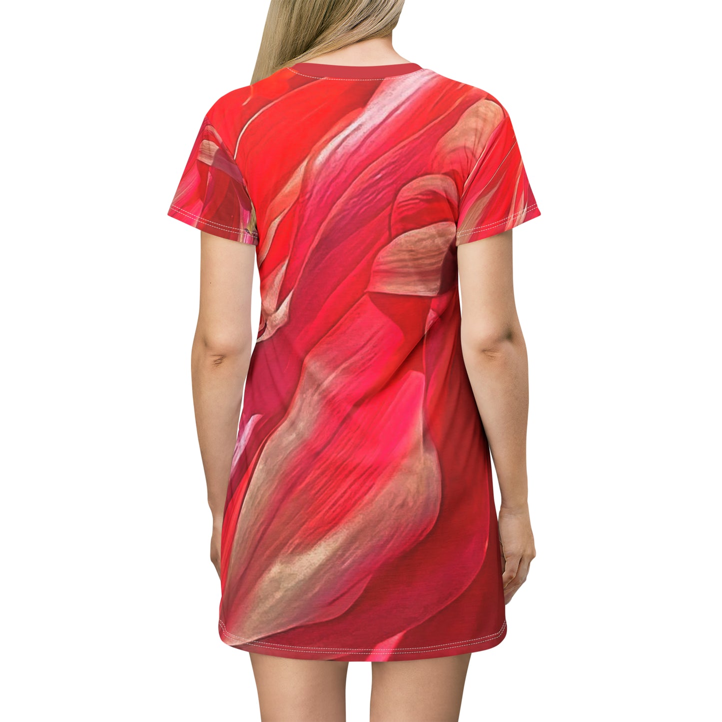Pucci Flower Pop T-Shirt Dress (AOP) Lightweight and Breathable Crop Dress Silky Soft Personalized Crop Dress |Unique Patterned Crop