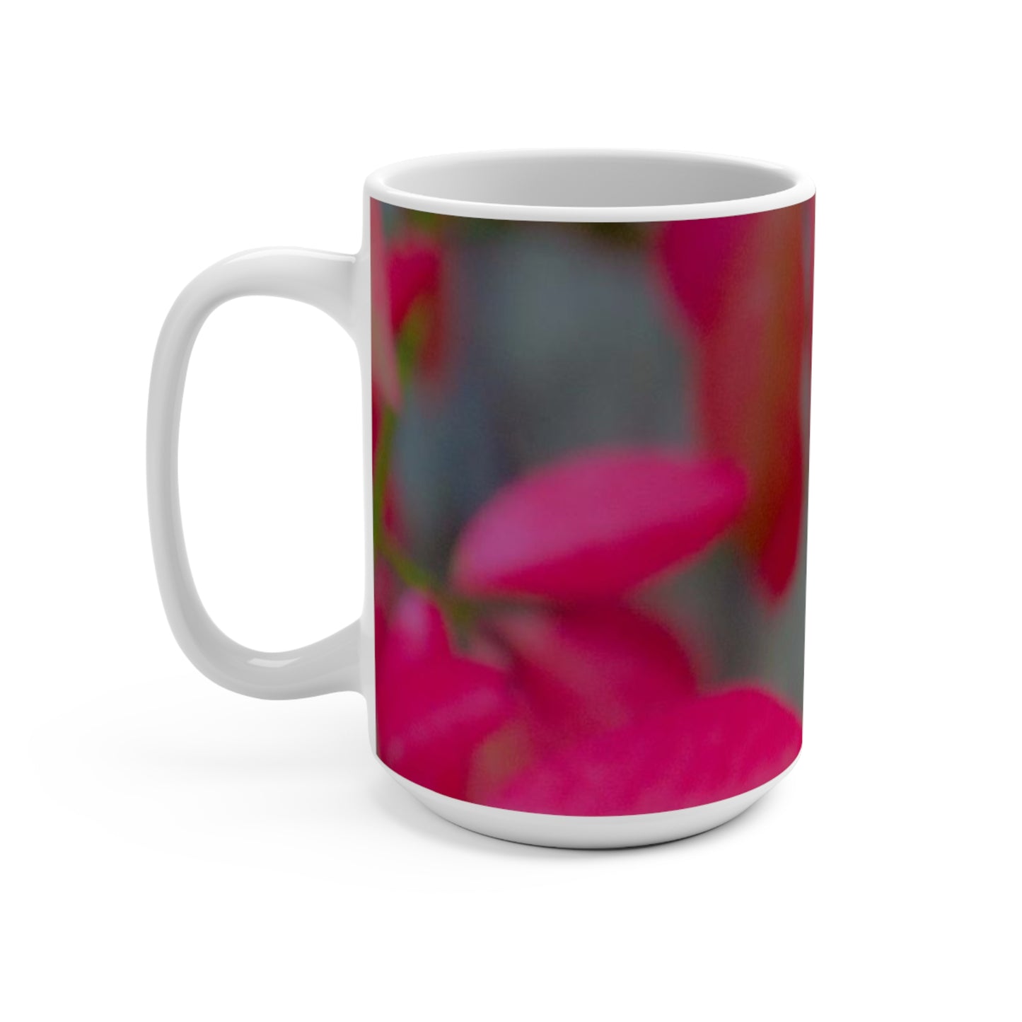 Floral Mug 15oz Beautifully Serene Large White Ceramic Coffee Mug 15oz Tea Lover's Cup Oversized Coffee Mug