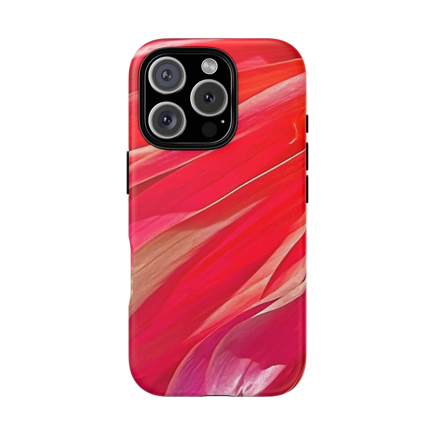Ribbons of Color Floral Red Abstract Art Tough Phone Case for Apple iPhone, Samsung Galaxy, Google Pixel|Electronic Accessories|Great For Fall|Gifts|Nantucket
