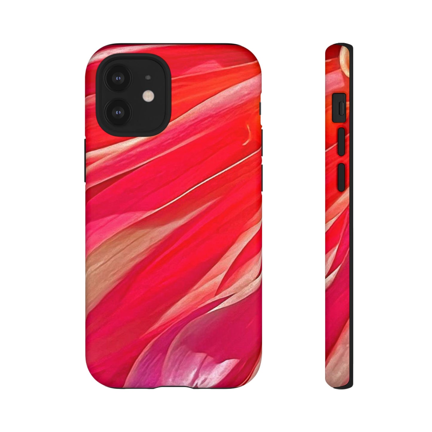 Ribbons of Color Floral Red Abstract Art Tough Phone Case for Apple iPhone, Samsung Galaxy, Google Pixel|Electronic Accessories|Great For Fall|Gifts|Nantucket