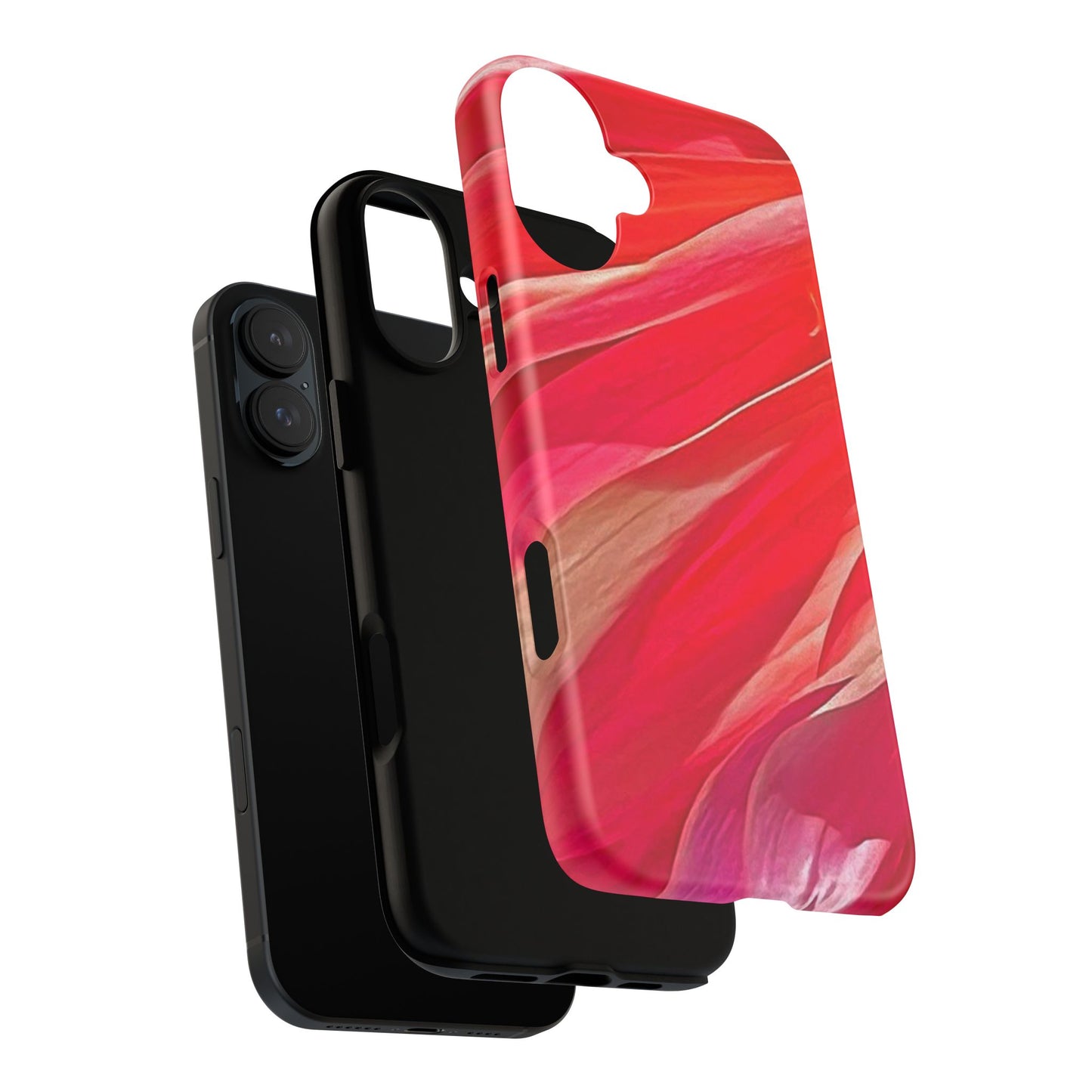 Ribbons of Color Floral Red Abstract Art Tough Phone Case for Apple iPhone, Samsung Galaxy, Google Pixel|Electronic Accessories|Great For Fall|Gifts|Nantucket