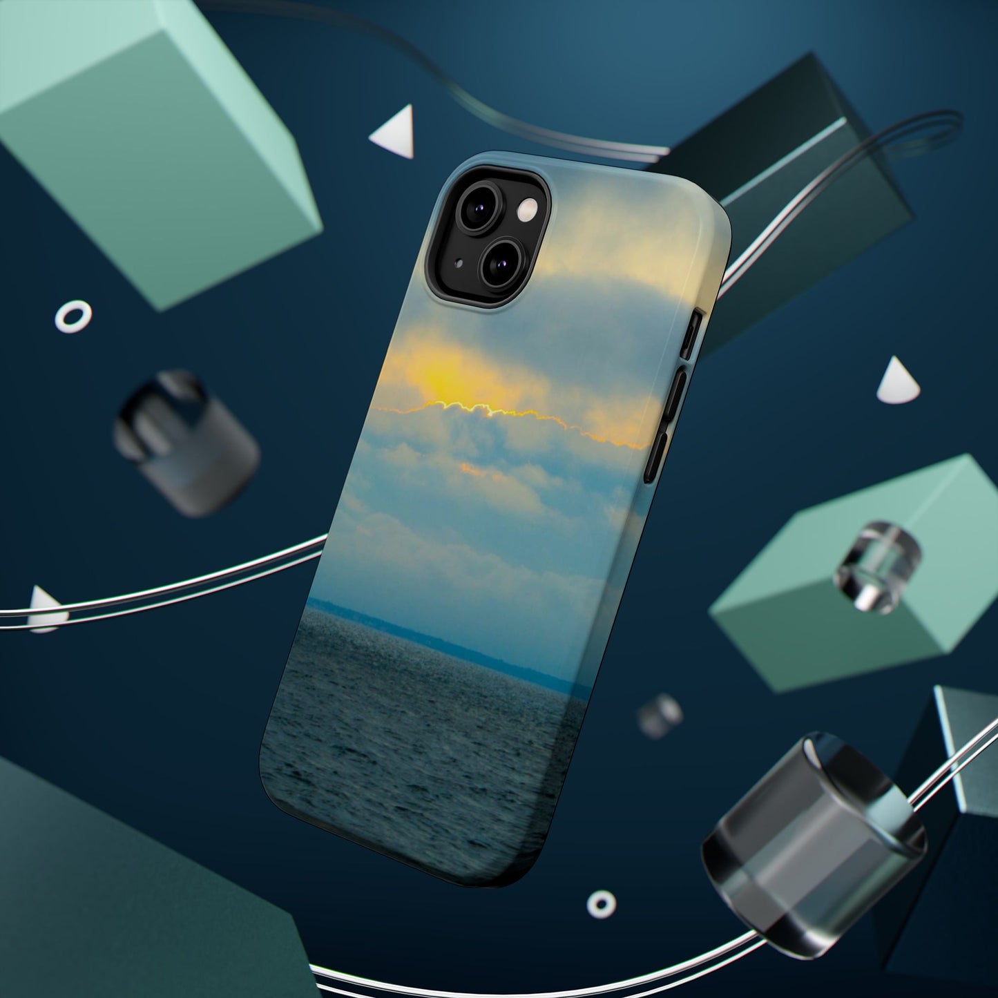 Baby Blues of Nantucket Sea Inspired MagSafe Tough Cases MagSafe Tough iPhone Cases|Durable and Flexible| Impact-resistant MagSafe|Electronic Accessories| Nantucket|Sunset