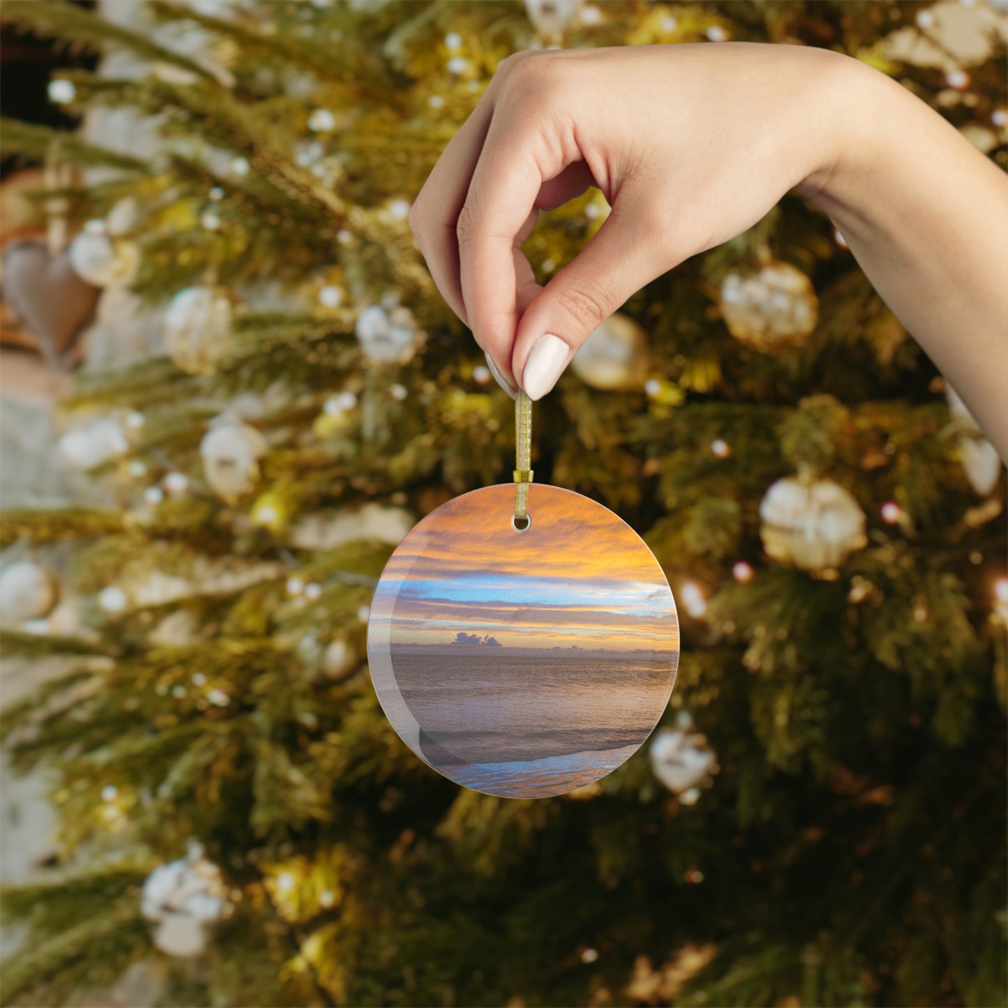 A Different Kind of Light Glass Ornaments Unique Glass Ornaments Artistic Holiday Decorations Gold Ribbon Ornament Hangers