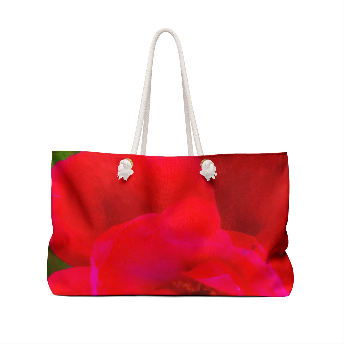 Red Rose Weekender Bag Large Oversized Weekender Beach Tote With Rope Handles