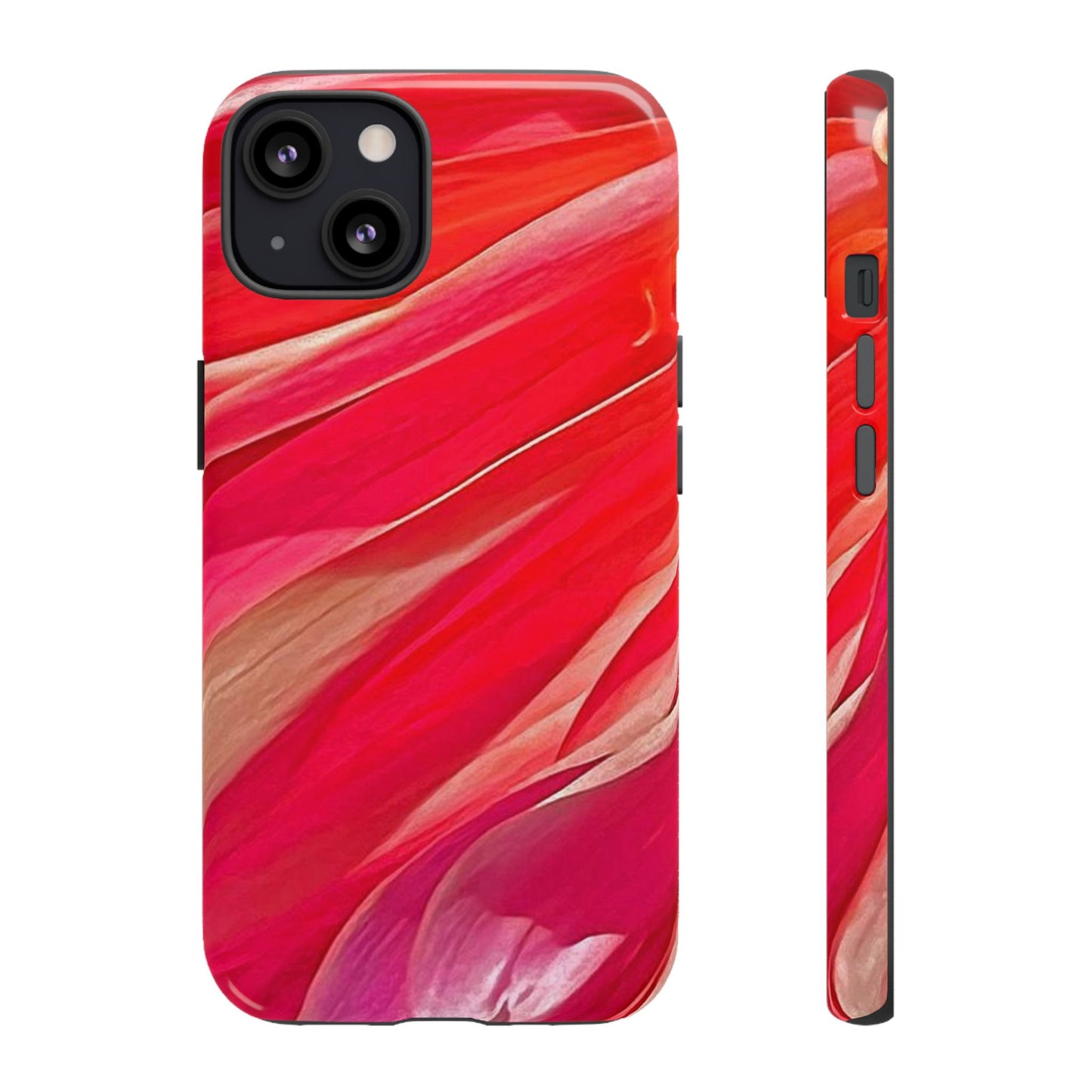 Ribbons of Color Floral Red Abstract Art Tough Phone Case for Apple iPhone, Samsung Galaxy, Google Pixel|Electronic Accessories|Great For Fall|Gifts|Nantucket