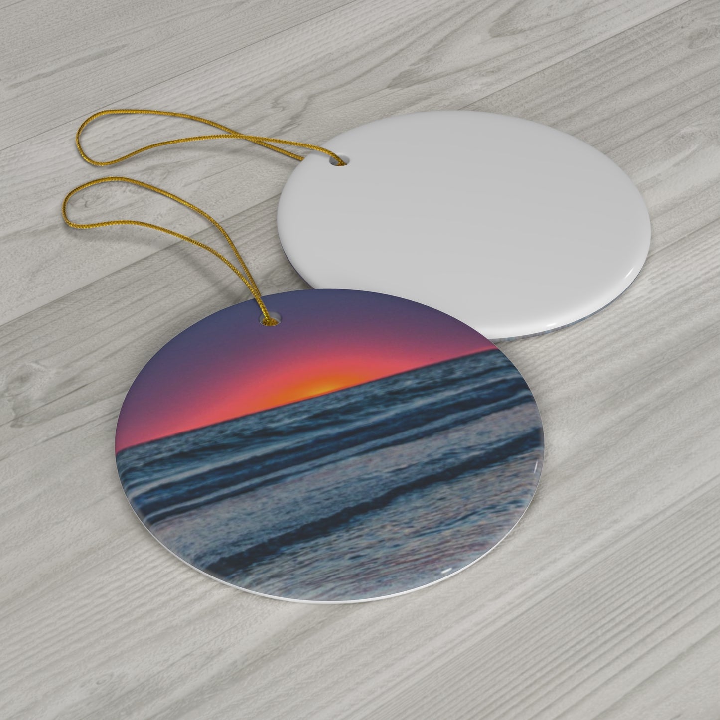Unique Ceramic Ornament| Red Artisan Ceramic Holiday Ornaments|Elegant Ceramic Christmas Tree Decoration| Longboat Key