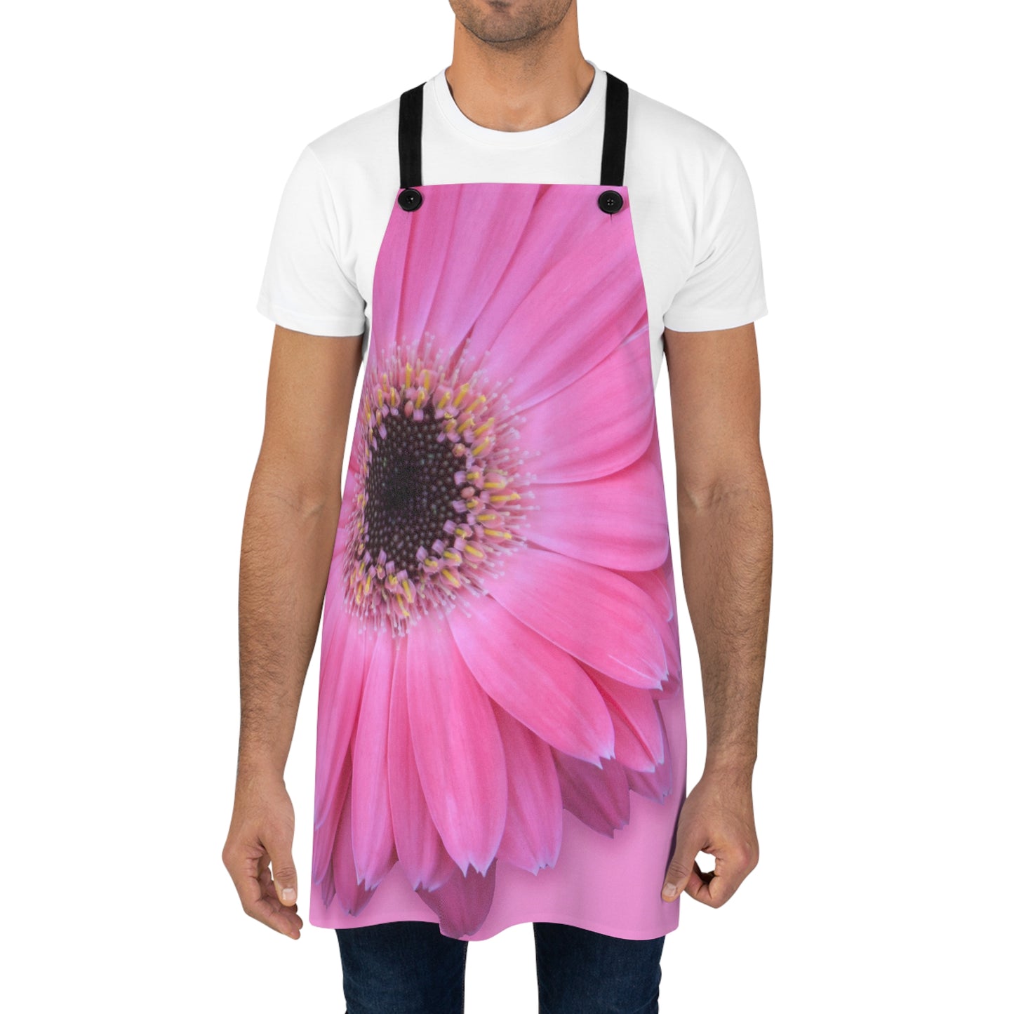 Pink Gerber Daisy Floral Cooking Apron|Chef Apron|Baking Lover|Mother's Day Gift