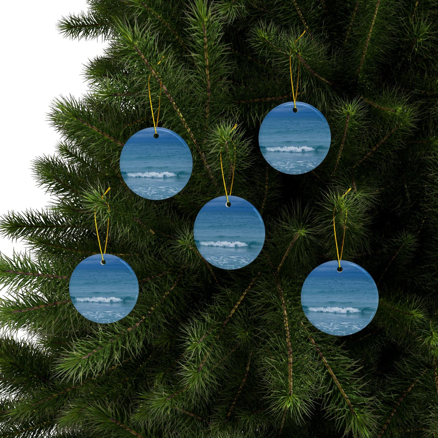 Blue Paradise Ceramic Ornaments| Sea Inspired Christmas Ornament| Holiday Accessories| Christmas Tree Decorations| Siesta Key|