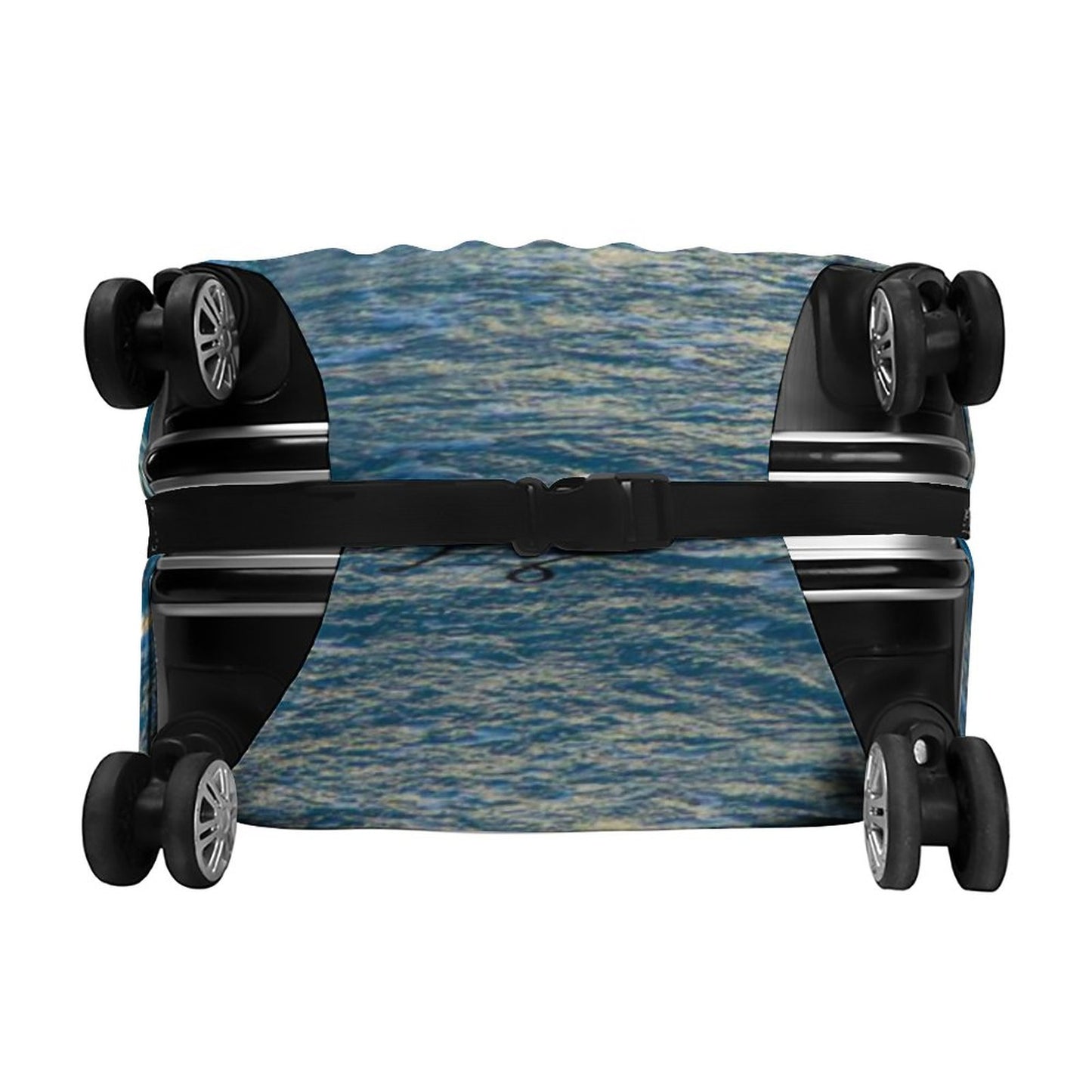 Blue Sea Glass Luggage Cover: Ocean Inspired Travel Accessory