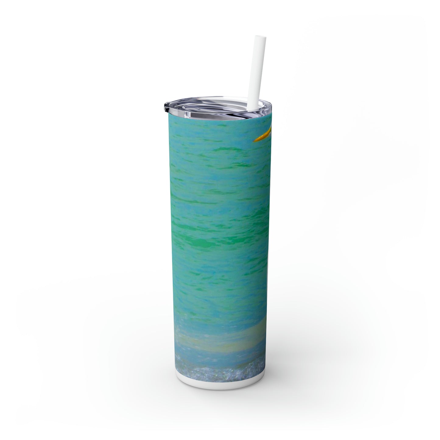 Snow Bird Crane of LBK Skinny Tumbler 20 oz. with Straw Companion Tumbler Stainless Steel Tumbler
