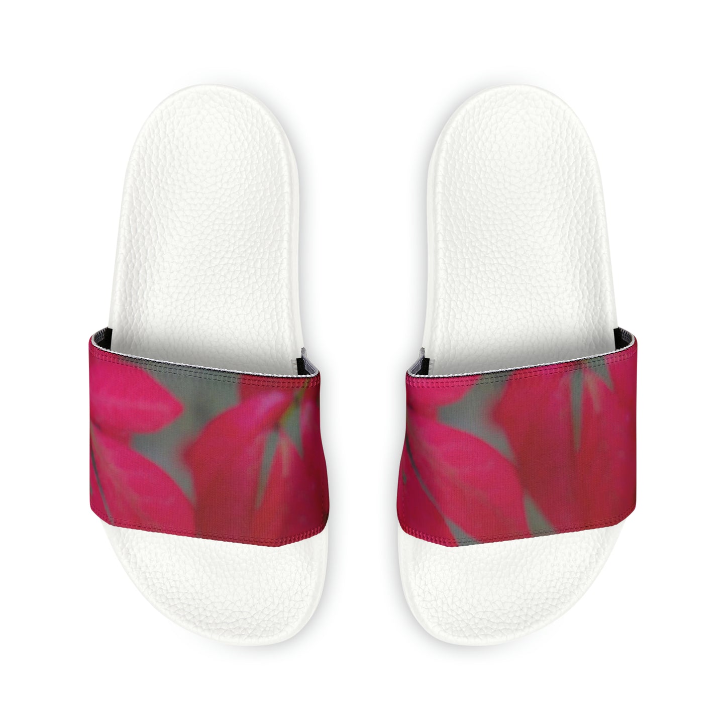 Beautifully Serene Women's PU Slide Sandals Slide-on Floral Sandals For Women Summer Floral Slide Shoes