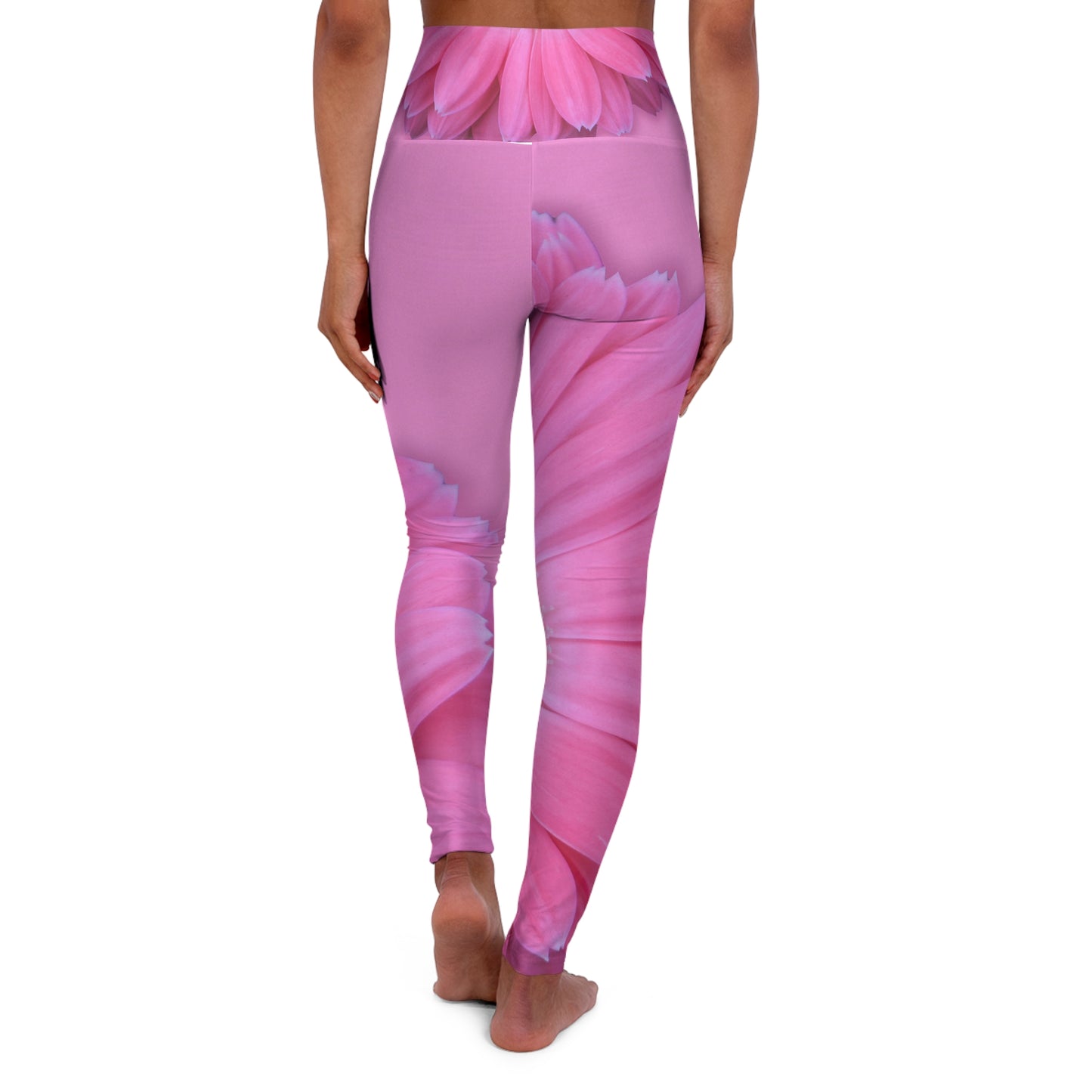 Pink Gerber Daisy Yoga Leggings