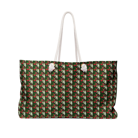 Floral Weekender Bag Oversized Wide-mouthed Beach Tote Bag with Rope Handles