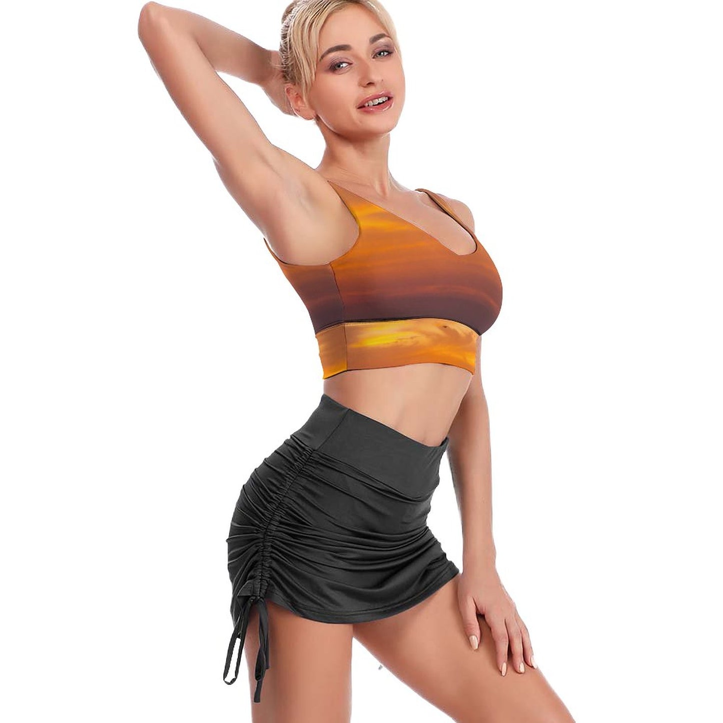 Fire Sports Yoga Bra, Ocean Inspired Orange