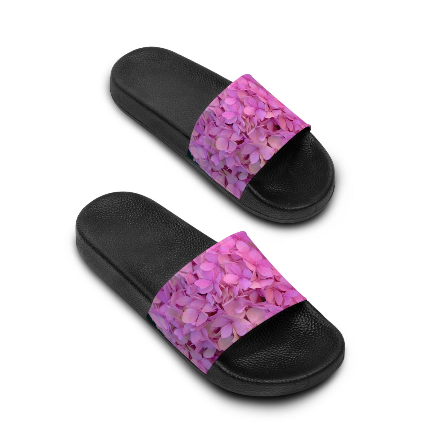 Pink Hydrangea Slide Sandals