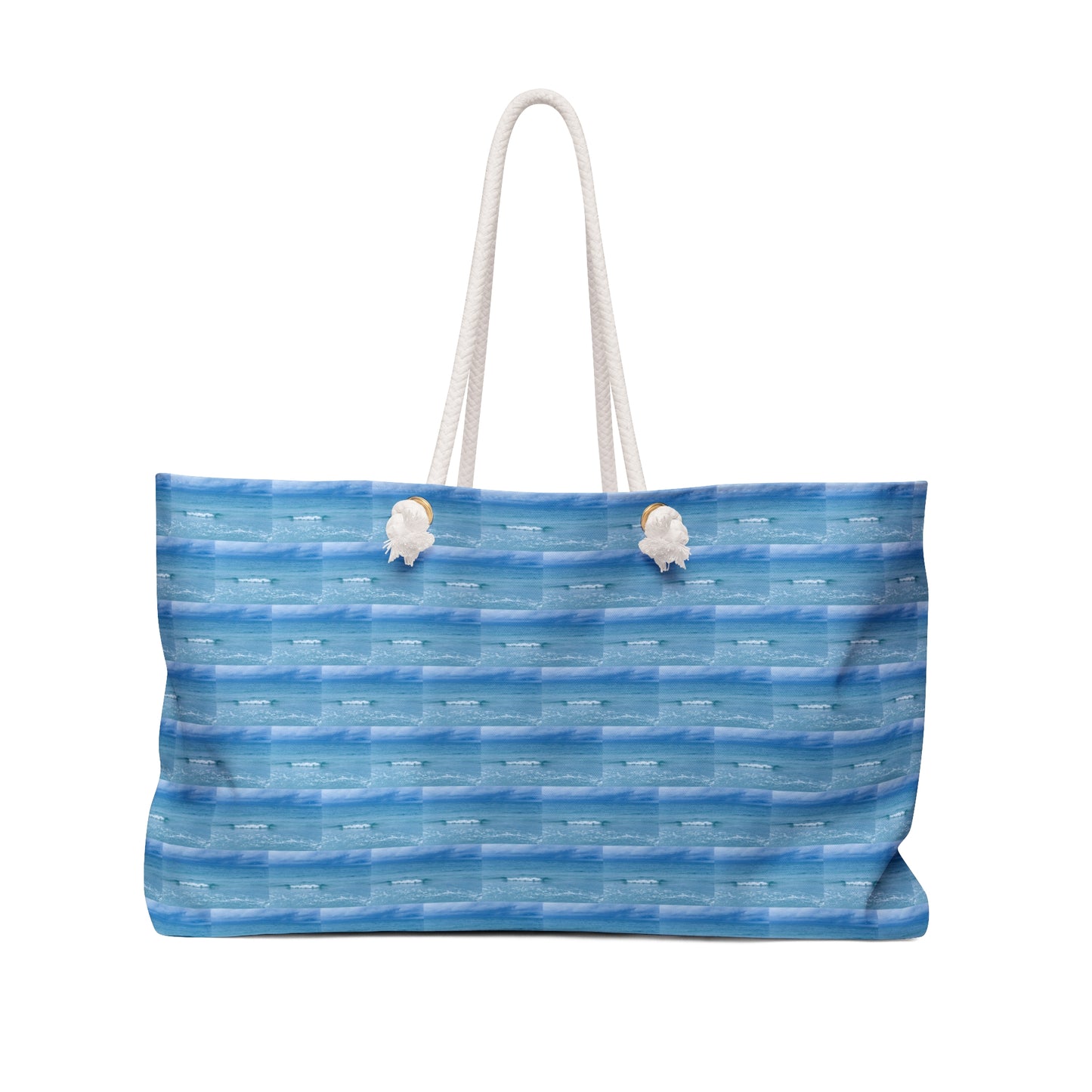 Ocean Wave Blue Weekender Bag Wide-mouthed beach Tote Bag with Rope Handles