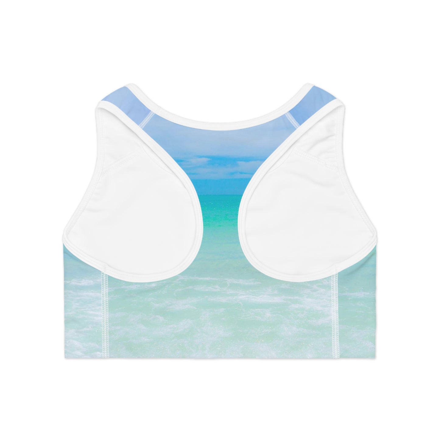 Blue Ice Womens Sports Bra, Ocean Inspired Yoga Bra