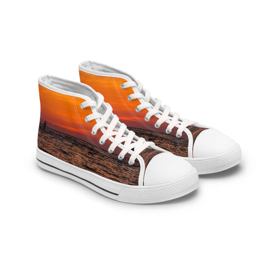 Sunset Inspired Women's High Top Canvas Sneakers AOP