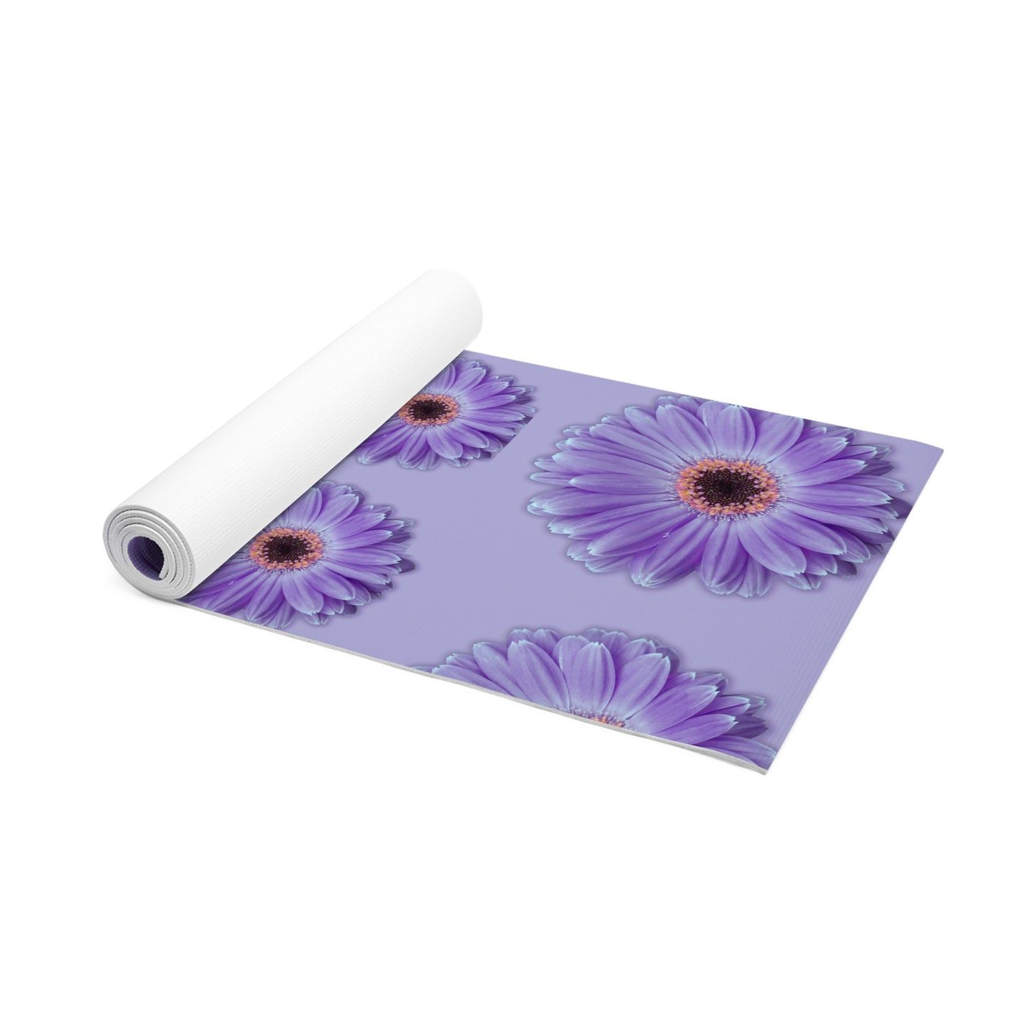 Lilac Gerber Daisy Yoga Mat, Exercise Mat, Purple Floral Meditation Mat, Fitness Mat, Pilates Mat, Non-Slip Yoga Mat, Workout Mat