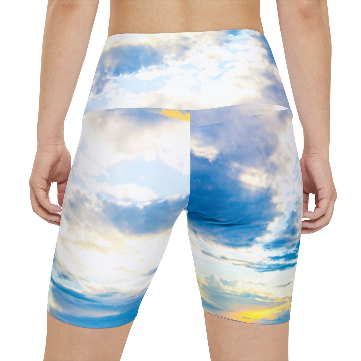 Blue Sea Glass Ocean Inspired Yoga Shorts