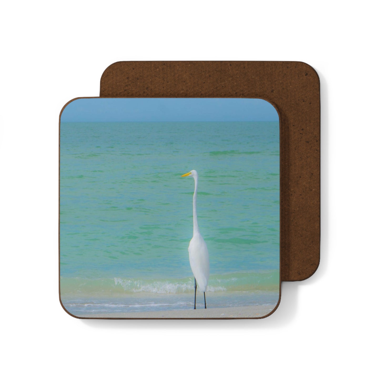 Snow Bird Crane Hardboard Back Coaster Stylish Bird Coaster  Housewarming Gift Corporate Gift