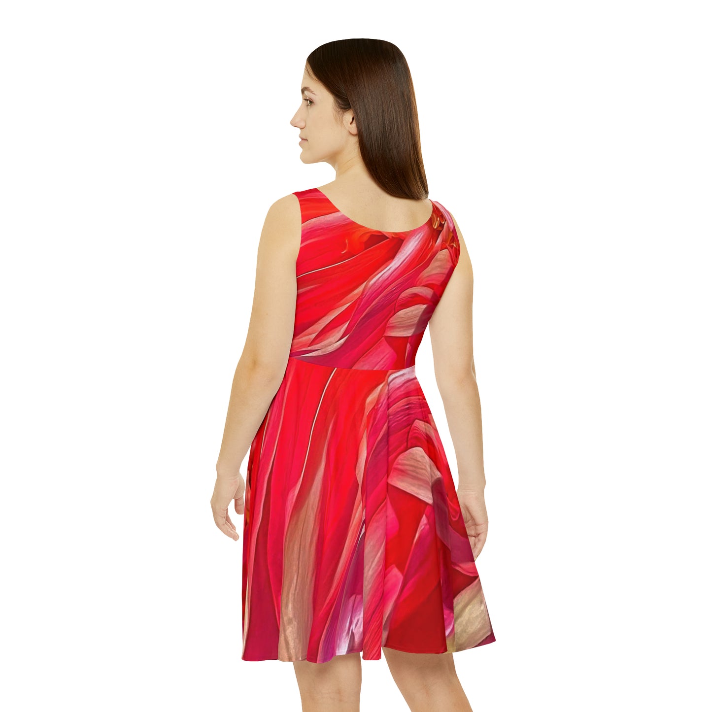 Pucci Flower Pop Women's Skater Dress (AOP) Sleeveless A-line Floral Skater Dresses Casual Skater Dresses