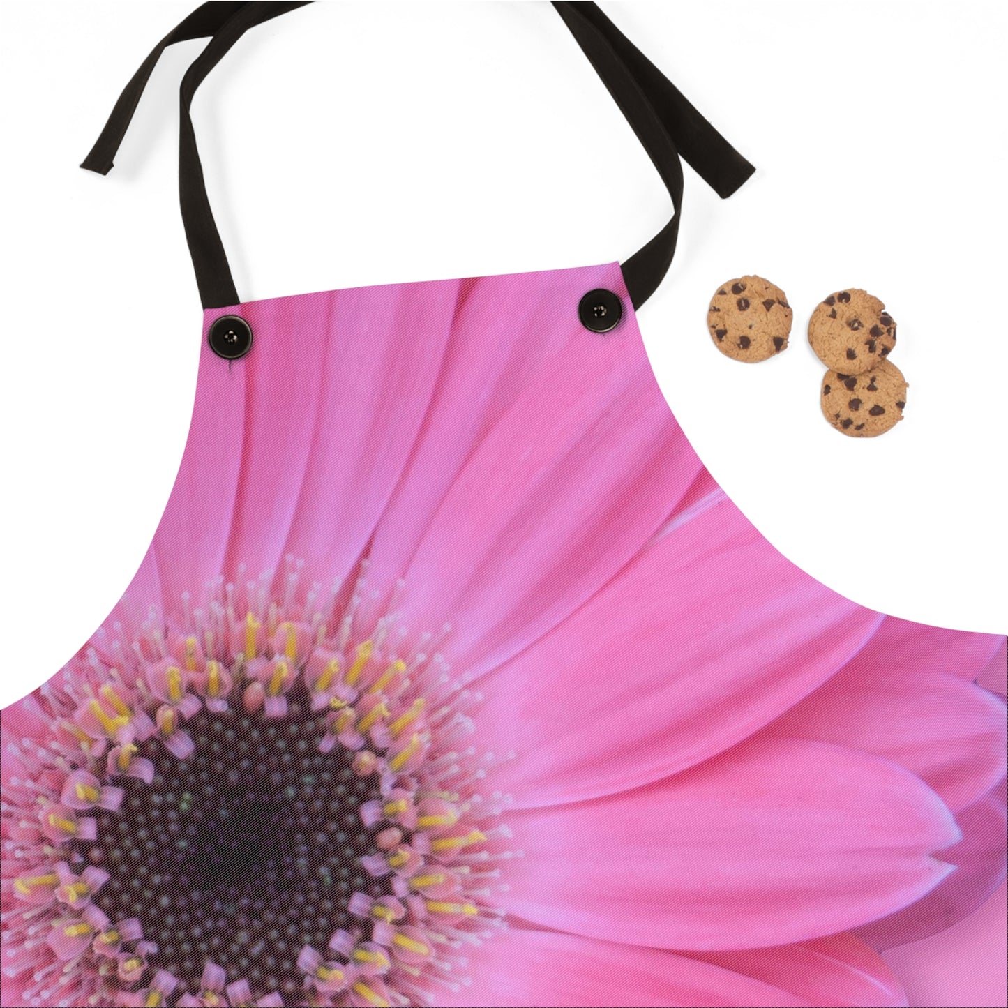 Pink Gerber Daisy Floral Cooking Apron|Chef Apron|Baking Lover|Mother's Day Gift