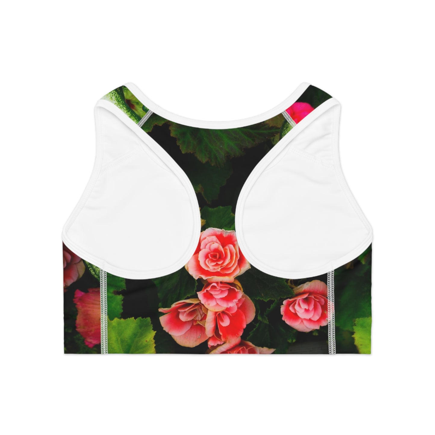 Red Rose Floral Womens Sports Exercise Bra