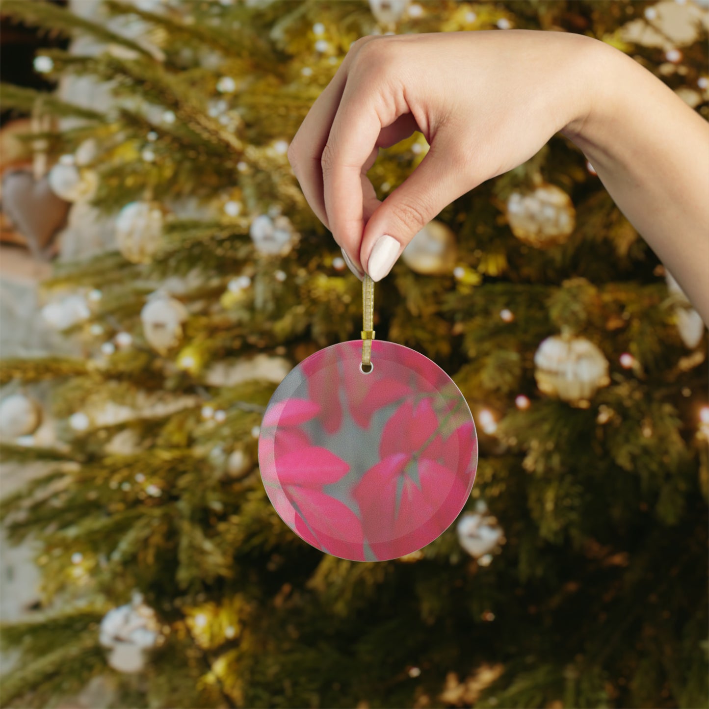 Beautifully Serene Glass Ornaments Unique Glass Ornaments Art  Artistic Holiday Decorations  Gold Ribbon Ornament Hangers