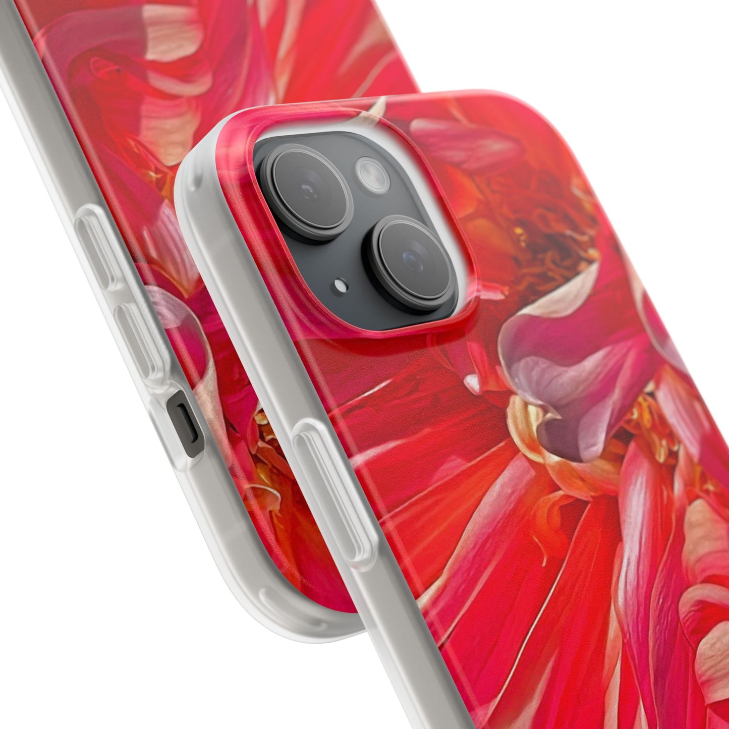 Ribbons of Color Flexi Floral iPhone Phone Case | Electronic Accessories| Orange-Red| Slim Fitting Case| Martha's Vineyard| Trendy