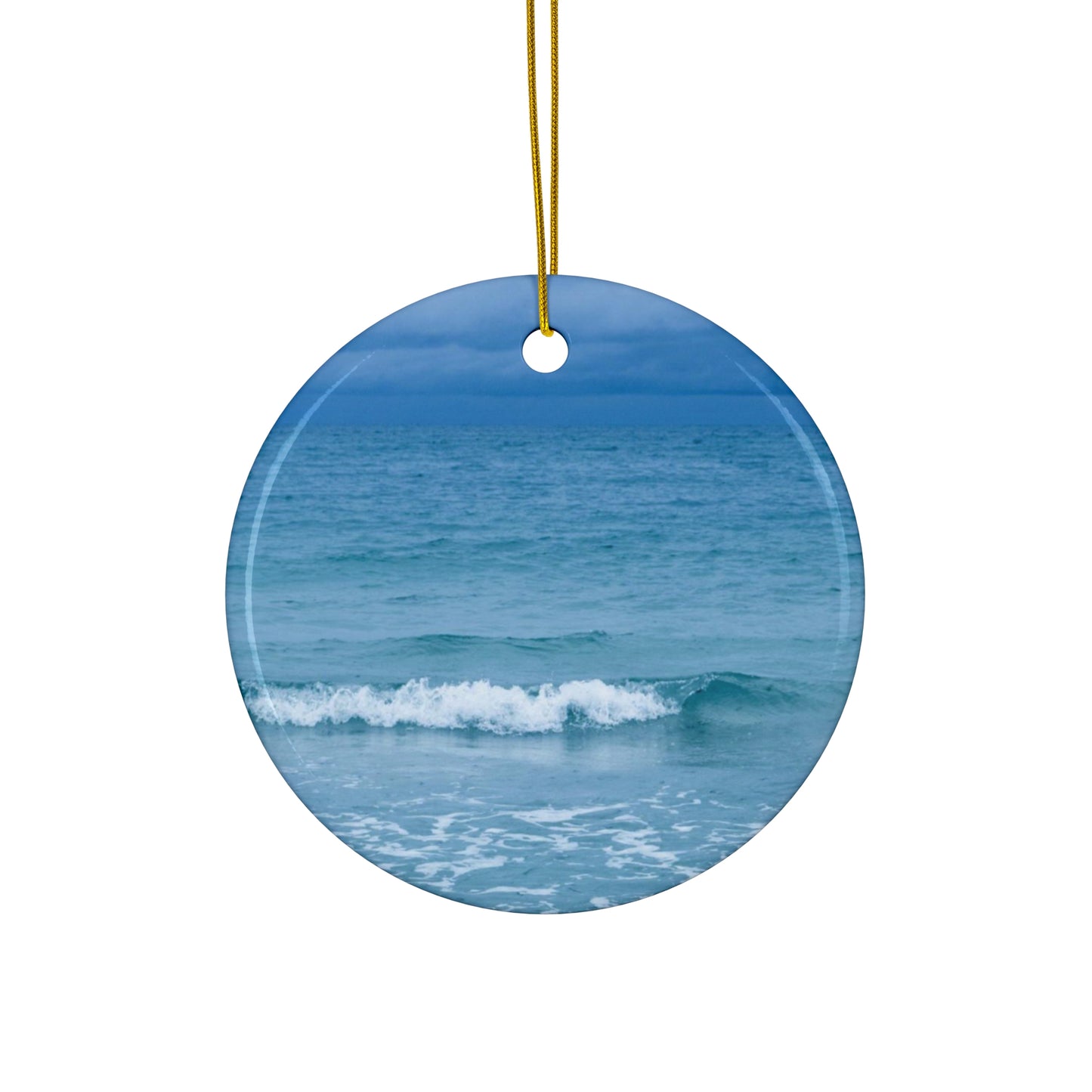 Blue Paradise Unique Coastal Ceramic Ornament| 4 Shapes| Artisan Ceramic Holiday Ornaments| Ocean Wave Ornament | Gifts| Siesta Key| Holiday Gift