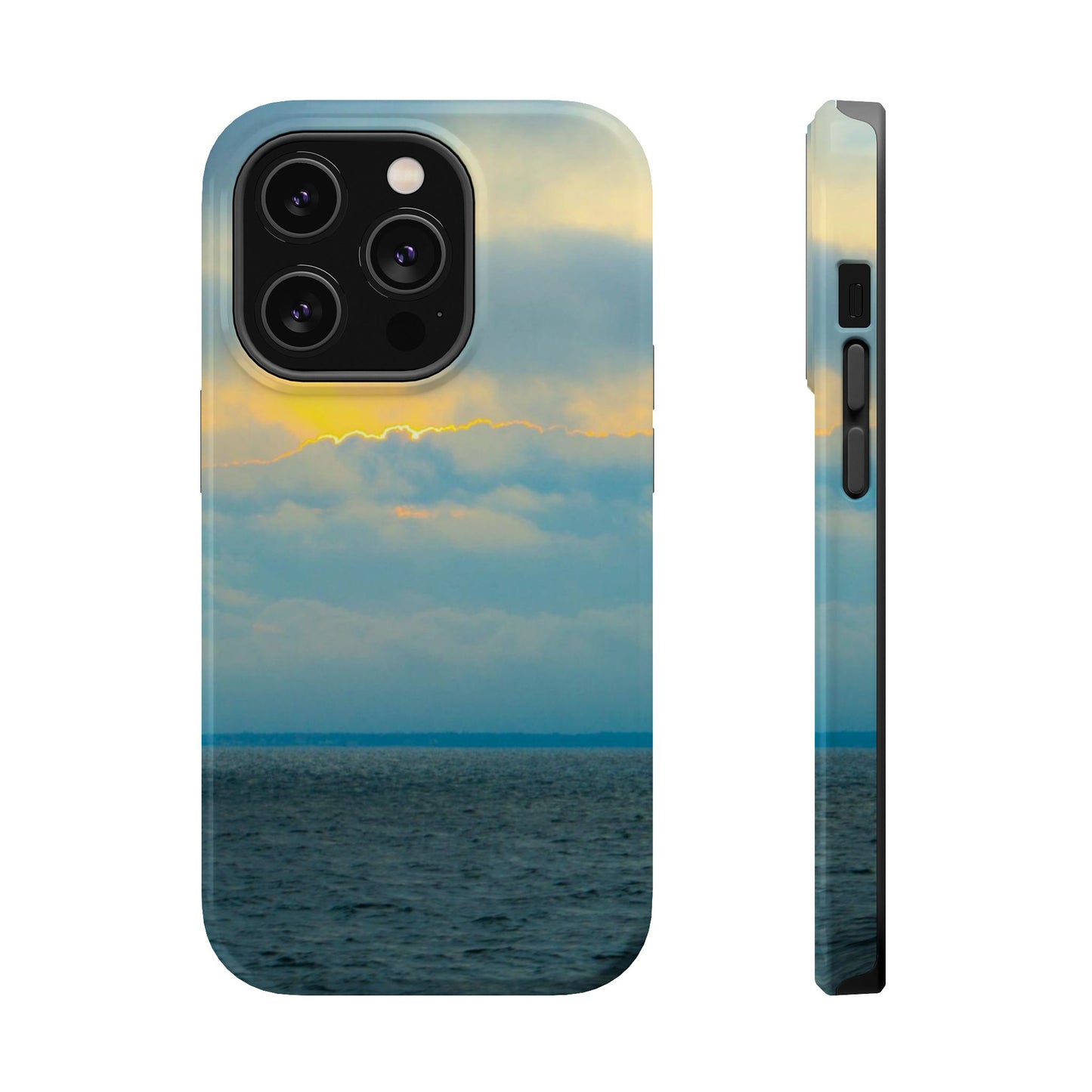 Baby Blues of Nantucket Sea Inspired MagSafe Tough Cases MagSafe Tough iPhone Cases|Durable and Flexible| Impact-resistant MagSafe|Electronic Accessories| Nantucket|Sunset