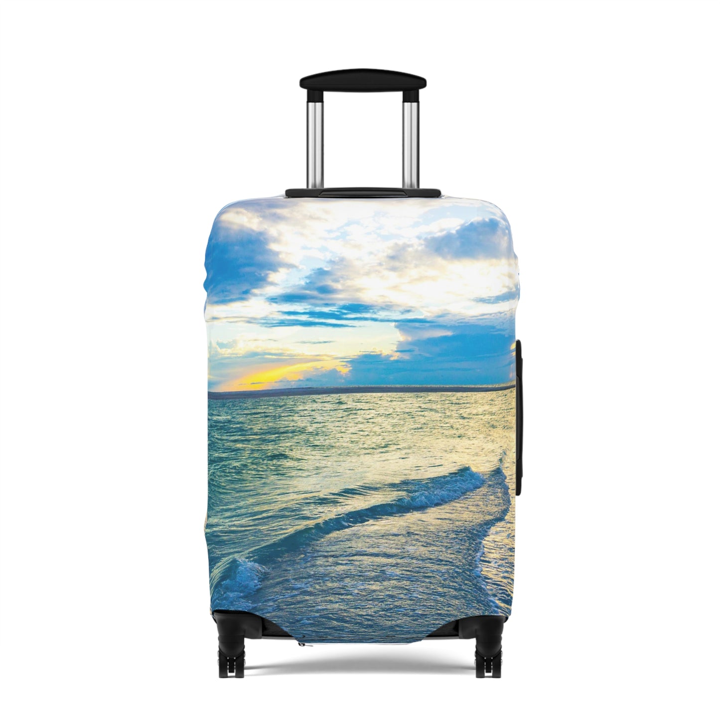 Blue Sea Glass Luggage Cover | Ocean Inspired Luggage Cover| Baggage Carousel Cover Luggage Cover| Travel Accessory |