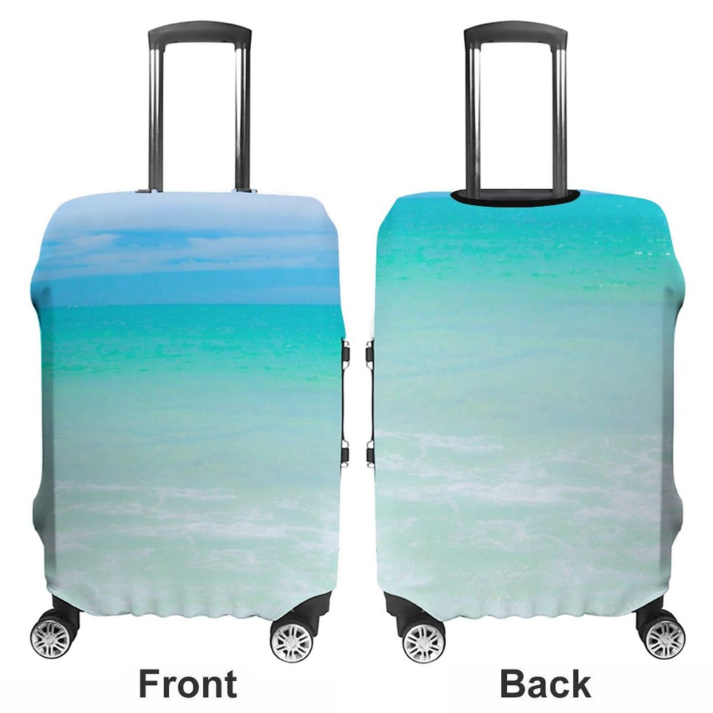 Ocean Blue Luggage Cover: Beach Travel Suitcase Protector