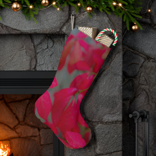 Beautifully Serene Santa Stocking| Soft Faux Suede Fabric with Hanging Loop| Holiday Stocking| Floral Holiday Stocking| Christmas Gift| Martha's Vineyard