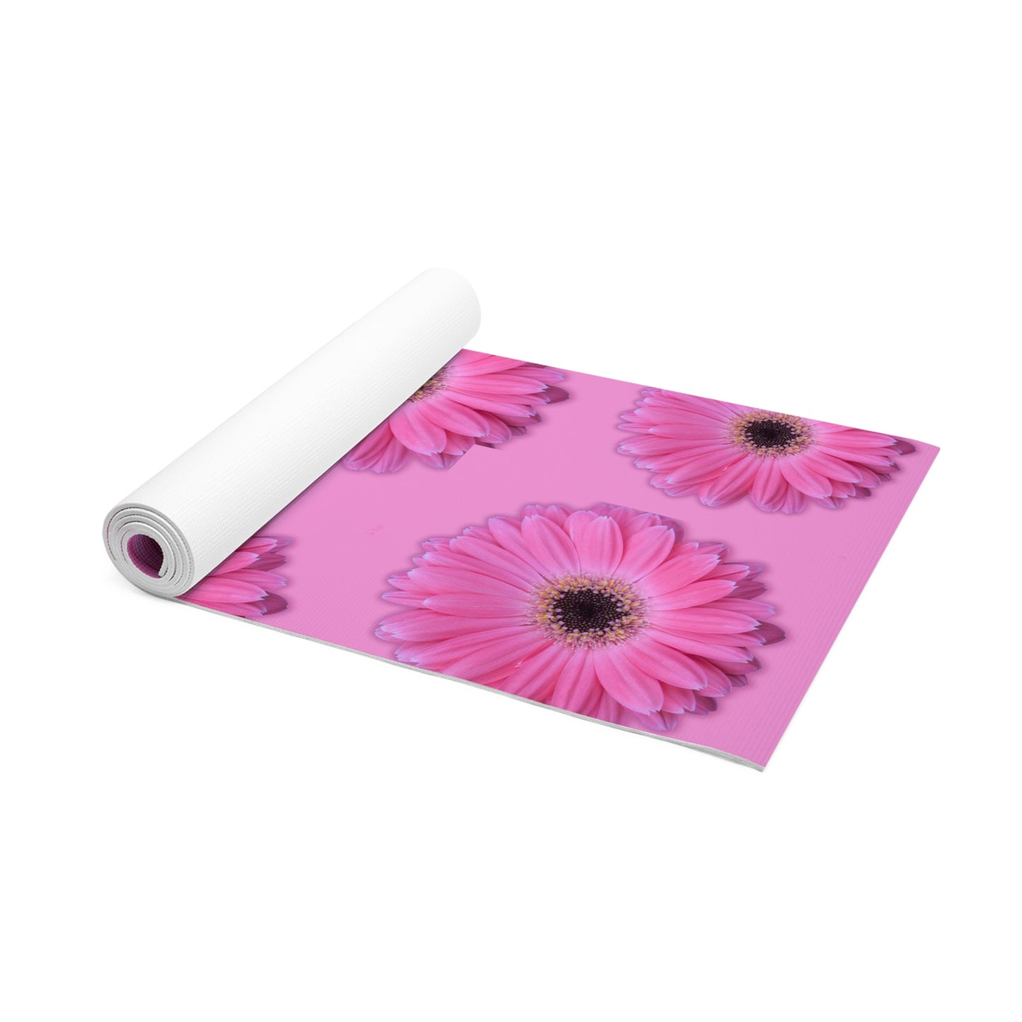Pink Gerber Daisy Yoga Mat, Floral Exercise Mat, Foam Mat for Yoga Practice, Workout Mat, Pilates Mat, Fitness Mat