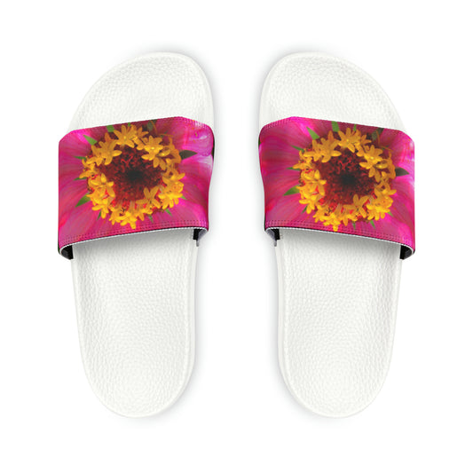 Perfect Perfection Women's PU Slide Sandals Slide-on Floral Sandals For Women Summer Floral Slide Shoes