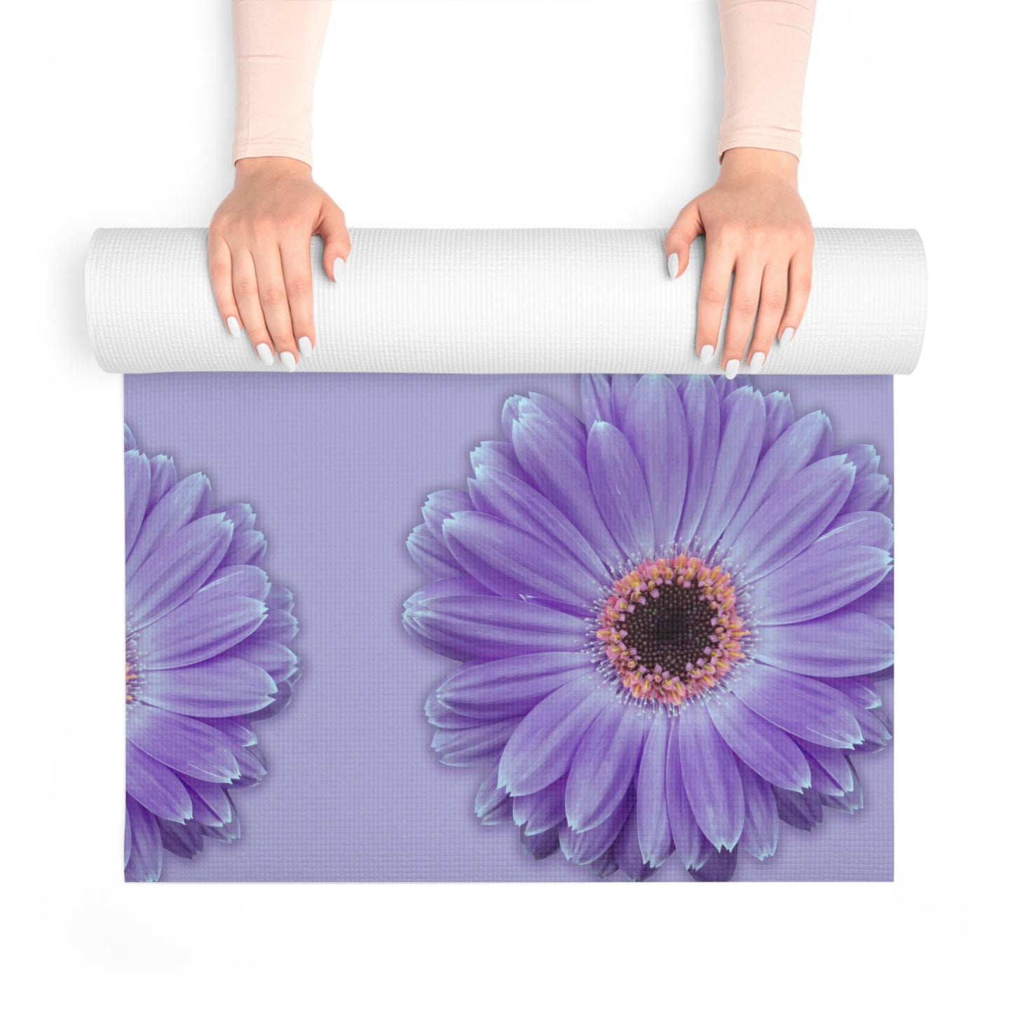 Lilac Gerber Daisy Yoga Mat, Exercise Mat, Purple Floral Meditation Mat, Fitness Mat, Pilates Mat, Non-Slip Yoga Mat, Workout Mat