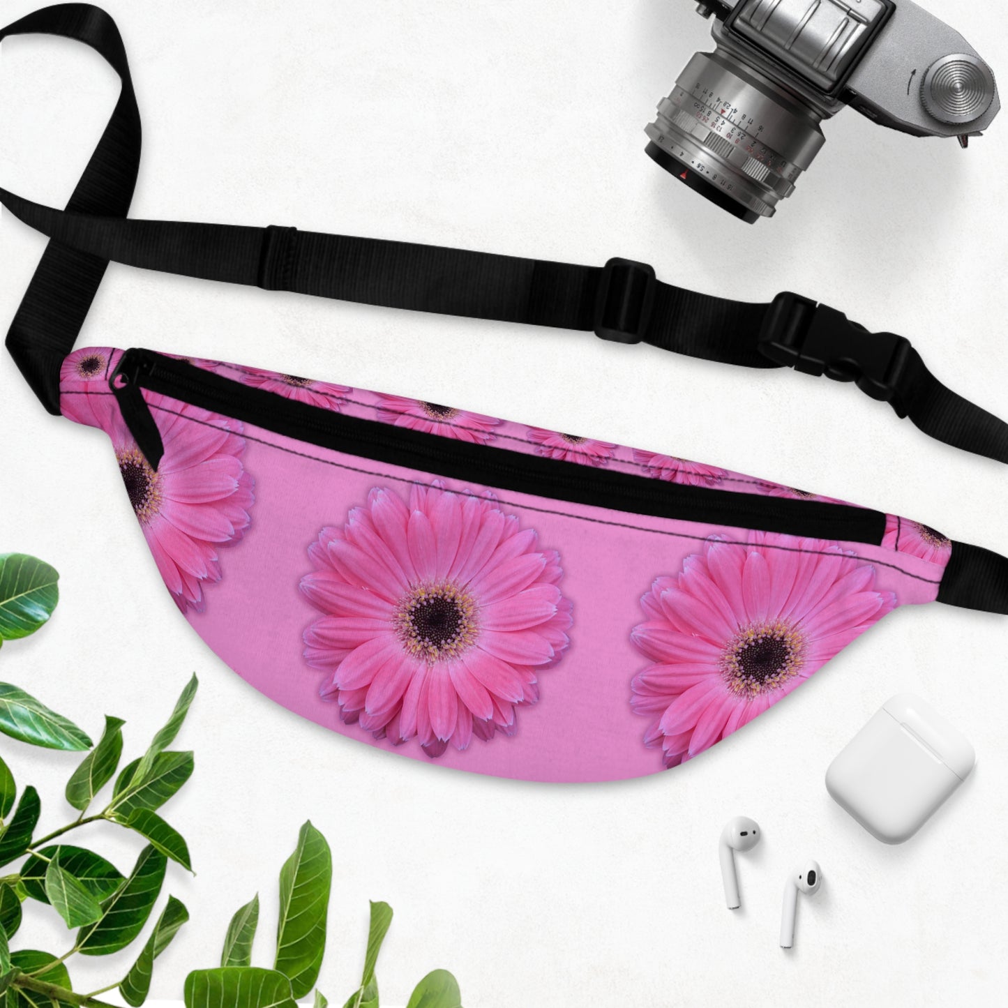 Pink Gerber Daisy Floral Crossbody Bag