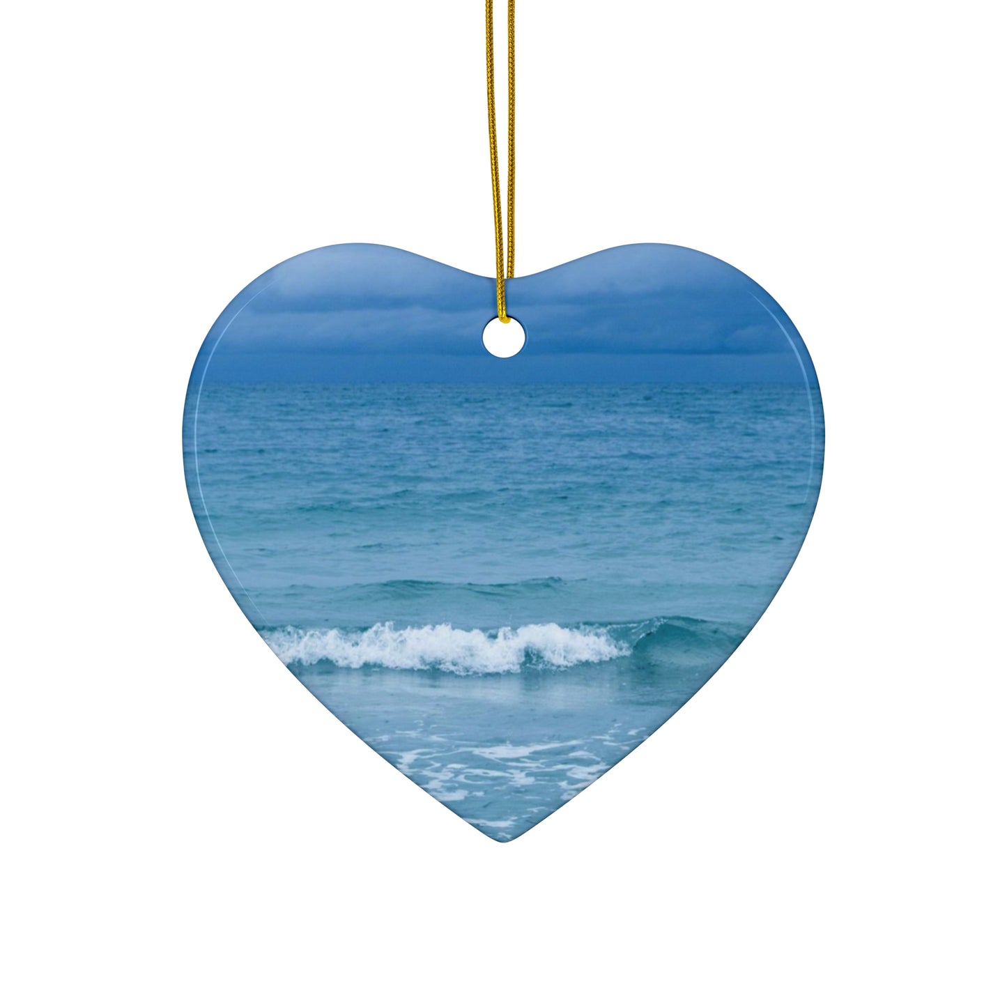 Blue Paradise Unique Coastal Ceramic Ornament| 4 Shapes| Artisan Ceramic Holiday Ornaments| Ocean Wave Ornament | Gifts| Siesta Key| Holiday Gift