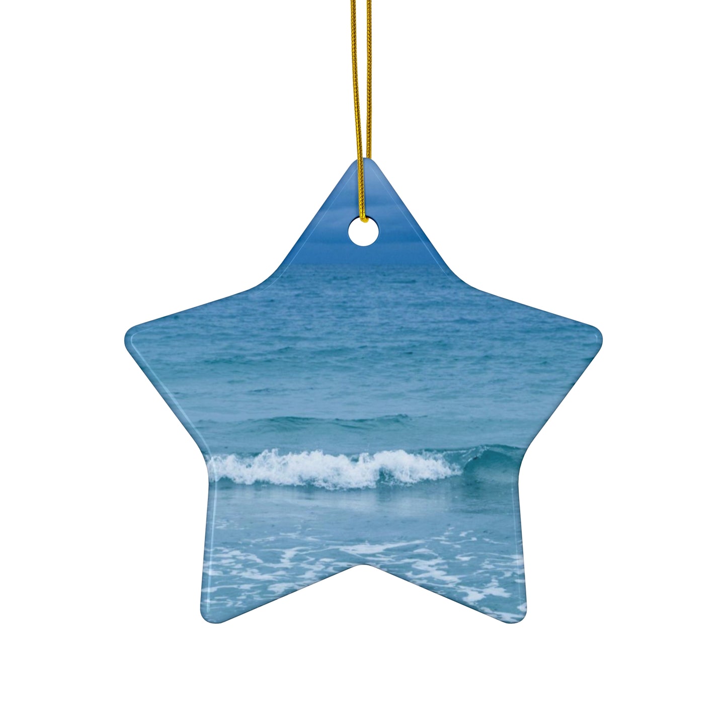 Blue Paradise Unique Coastal Ceramic Ornament| 4 Shapes| Artisan Ceramic Holiday Ornaments| Ocean Wave Ornament | Gifts| Siesta Key| Holiday Gift