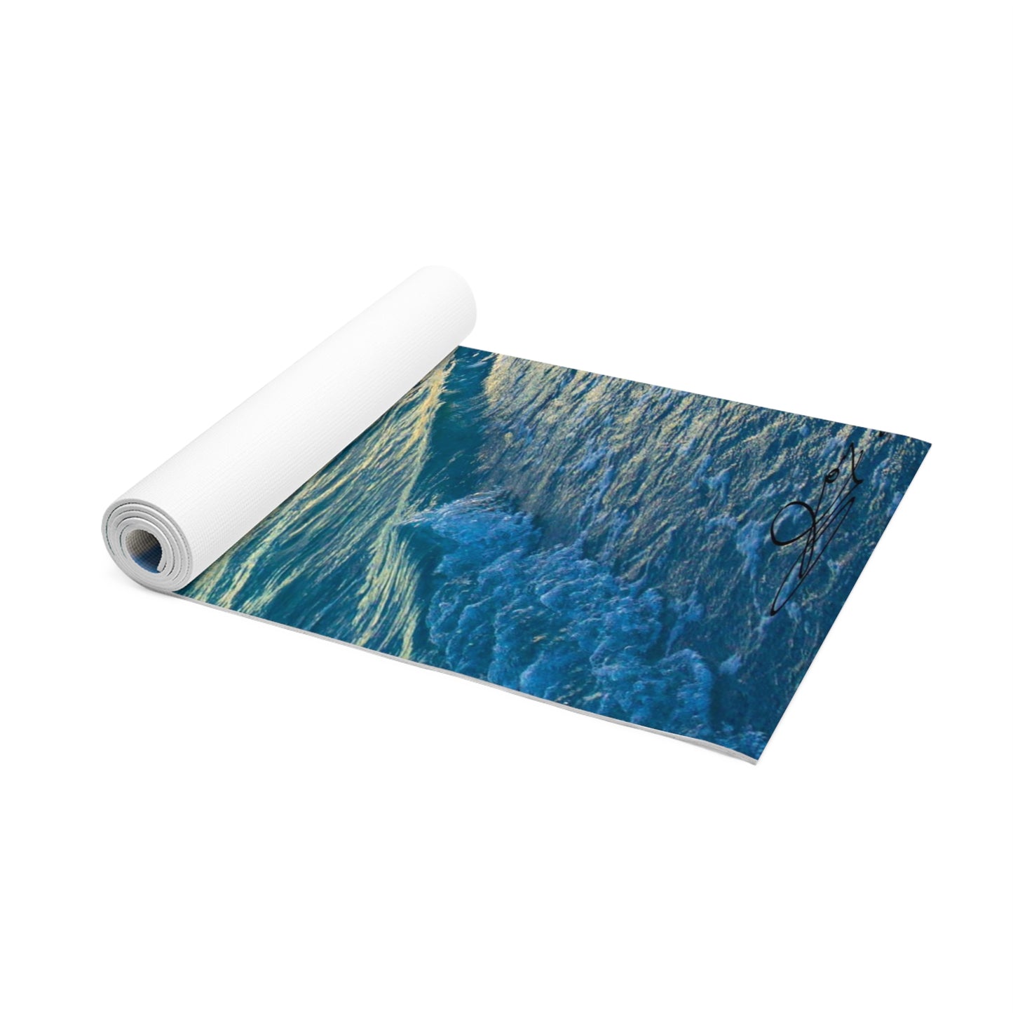 Foam Yoga Mat | Blue Sea Glass| Sea Inspired Yoga Mat | Foam Yoga Mat | Custom Yoga Lightweight Cushioned Yoga Mat | Edge to Edge Design Yoga Mats | Thermoplastic Foam Foam Mats|Namaste