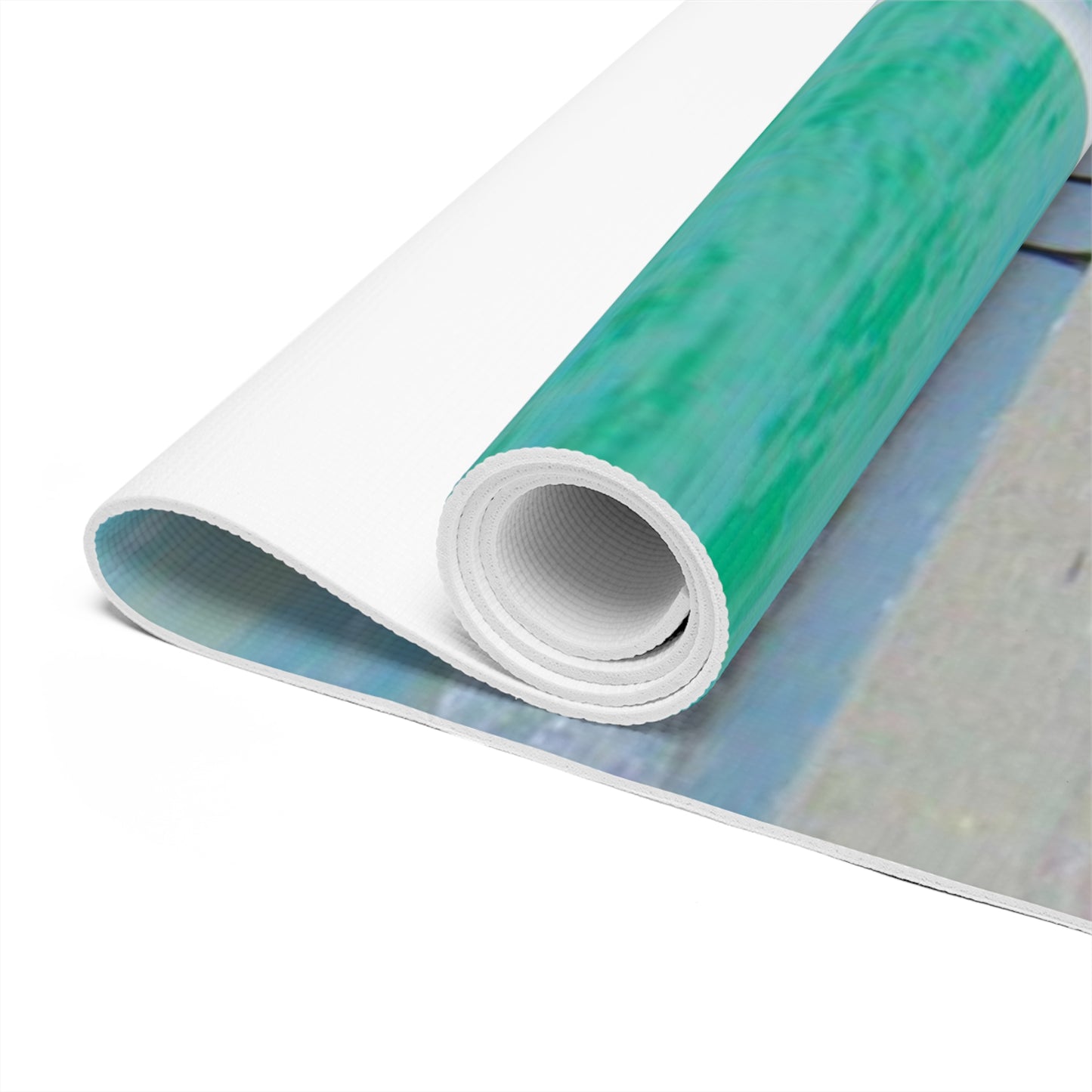 Great White Egret Yoga Mat, Meditation Mat, Exercise Mat, Pilates Mat, Eco-Friendly Mat, Blue & White