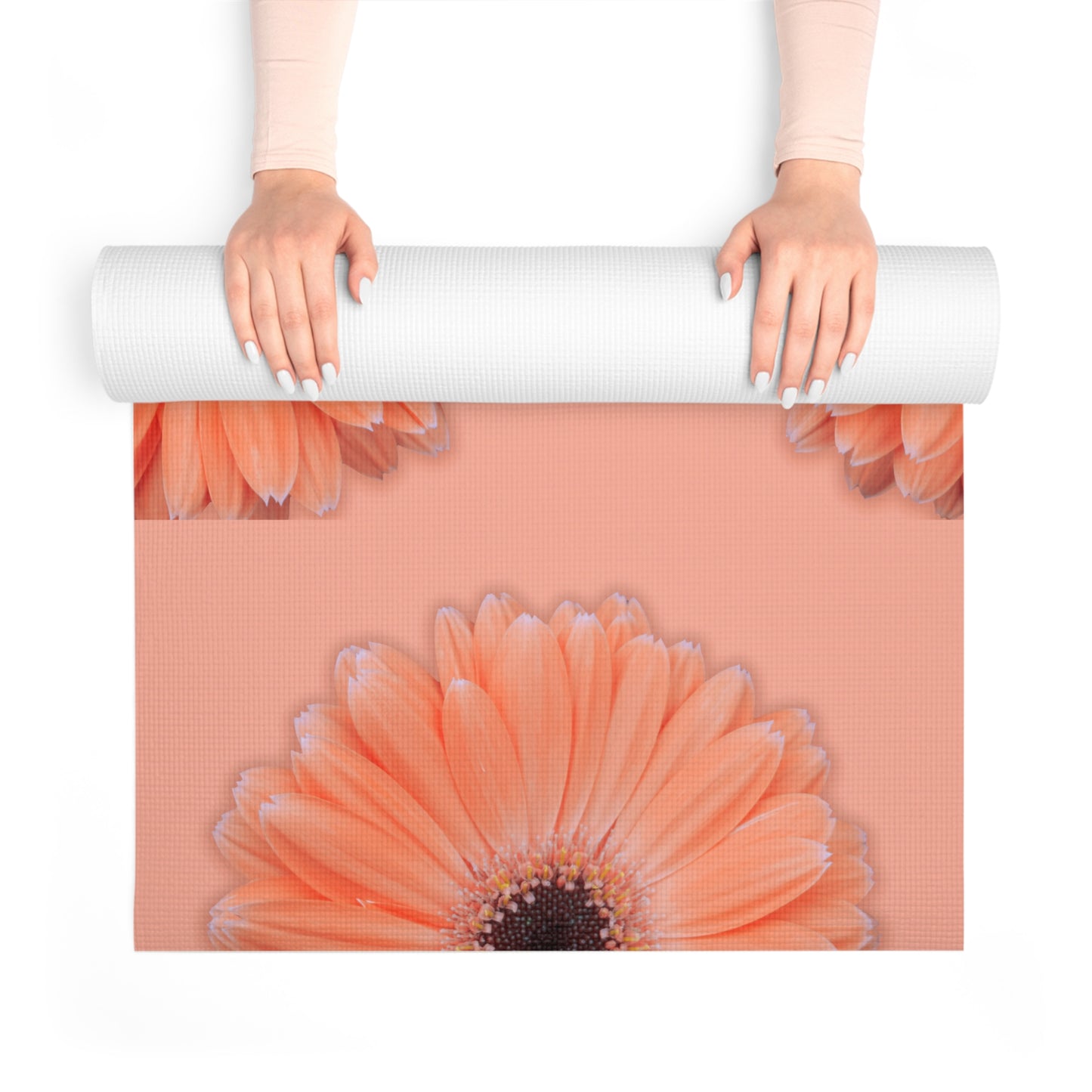 Marmalade Gerber Daisy Yoga Mat, Peace Floral Exercise Mat, Pilates Mat, Workout Equipment, Meditation Cushion, Gym Accessory